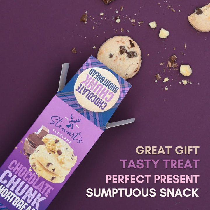Stewart's Signature Range Chocolate Chunk Shortbread (160g) - Traditional Scottish Biscuit