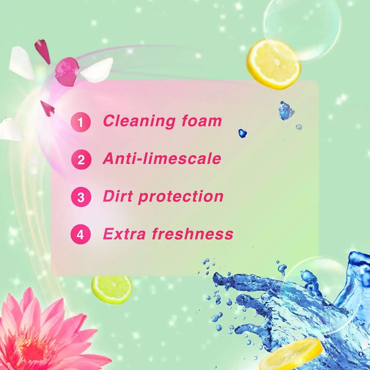 Bloo Colour Active Flower Rim Block, 150 g - Toilet Cleaning with Fresh Scent & Anti-Limescale 3