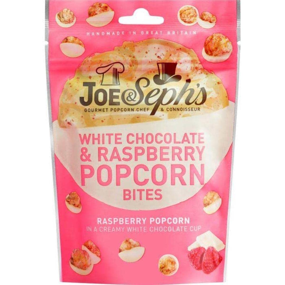 Joe & Seph's White Chocolate & Raspberry Popcorn Bites (63g) 1
