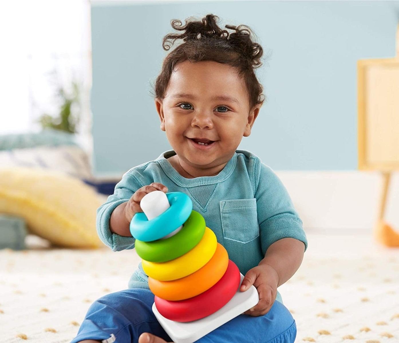 Fisher-Price Eco Rock-a-Stack Stacking Toy | 5 Rings | Ages 6 Months+