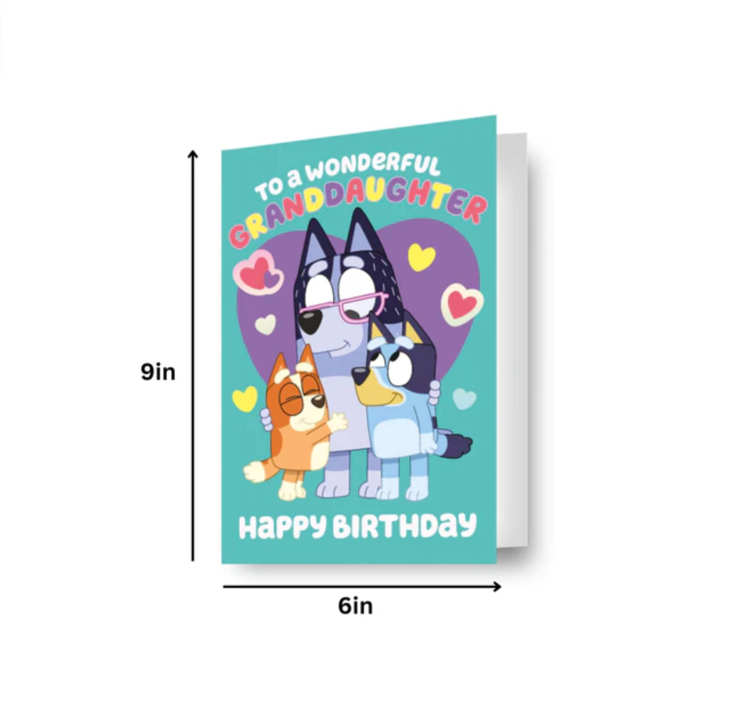 Danilo Promotions LTD Bluey Birthday Card for Granddaughter | Multi-Colour | Standard Size 4
