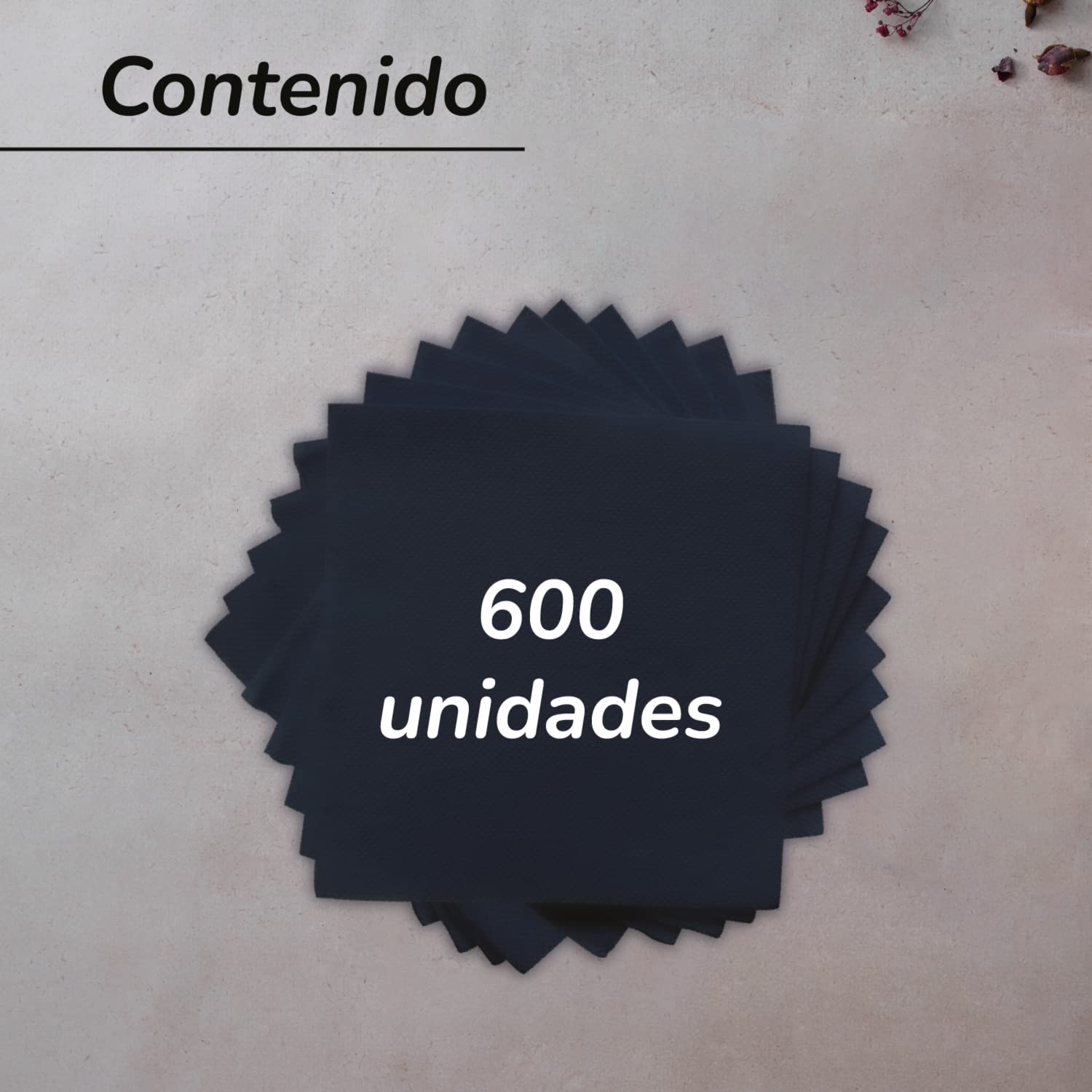 Hostelnovo Black Micro-Quil Paper Napkins - Pack of 600 Disposable Cocktail Napkins 3