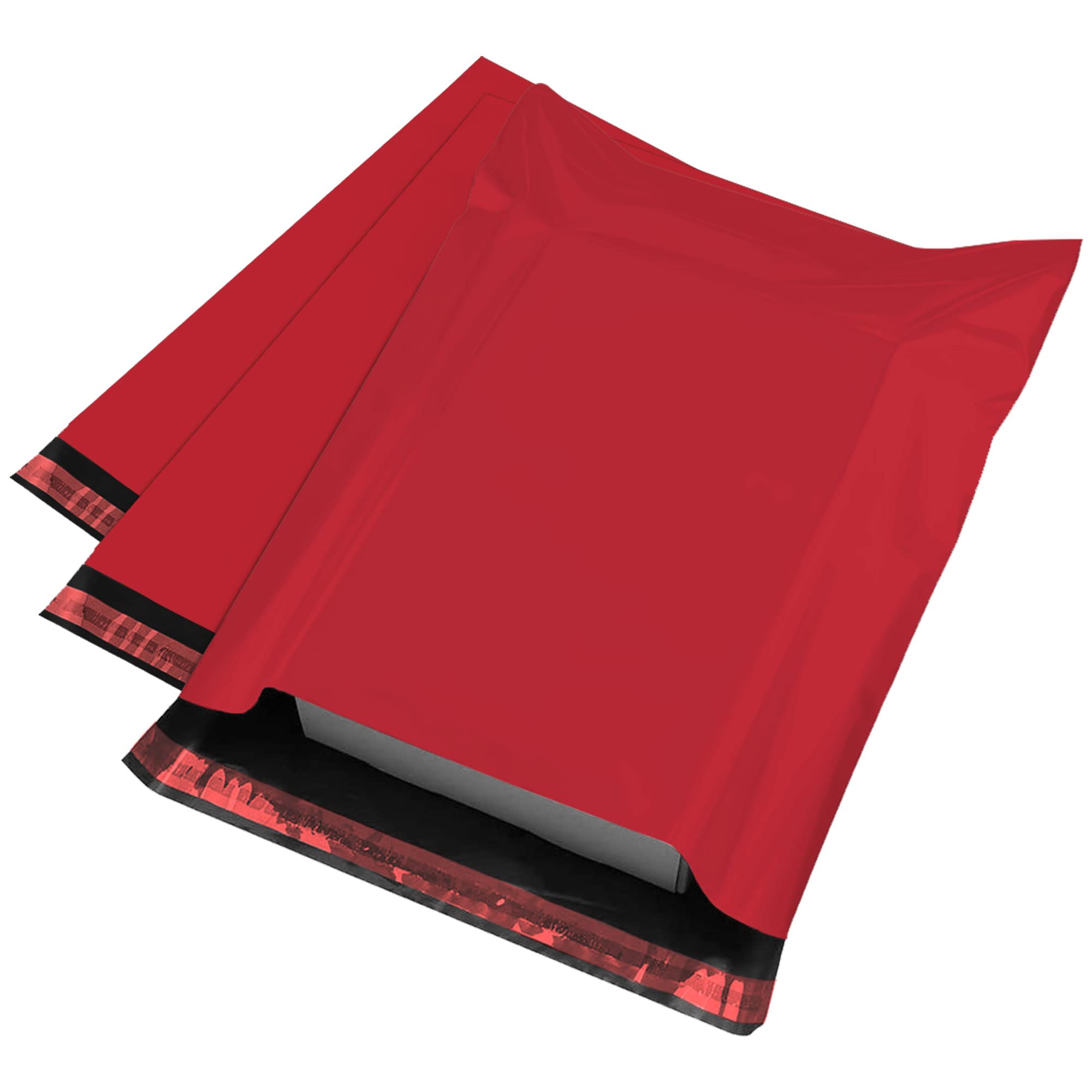iSOUL Strong Large Mailing Postal Bags - 100 Pack | 12 x 16 Inch | Red | Water Resistant 1
