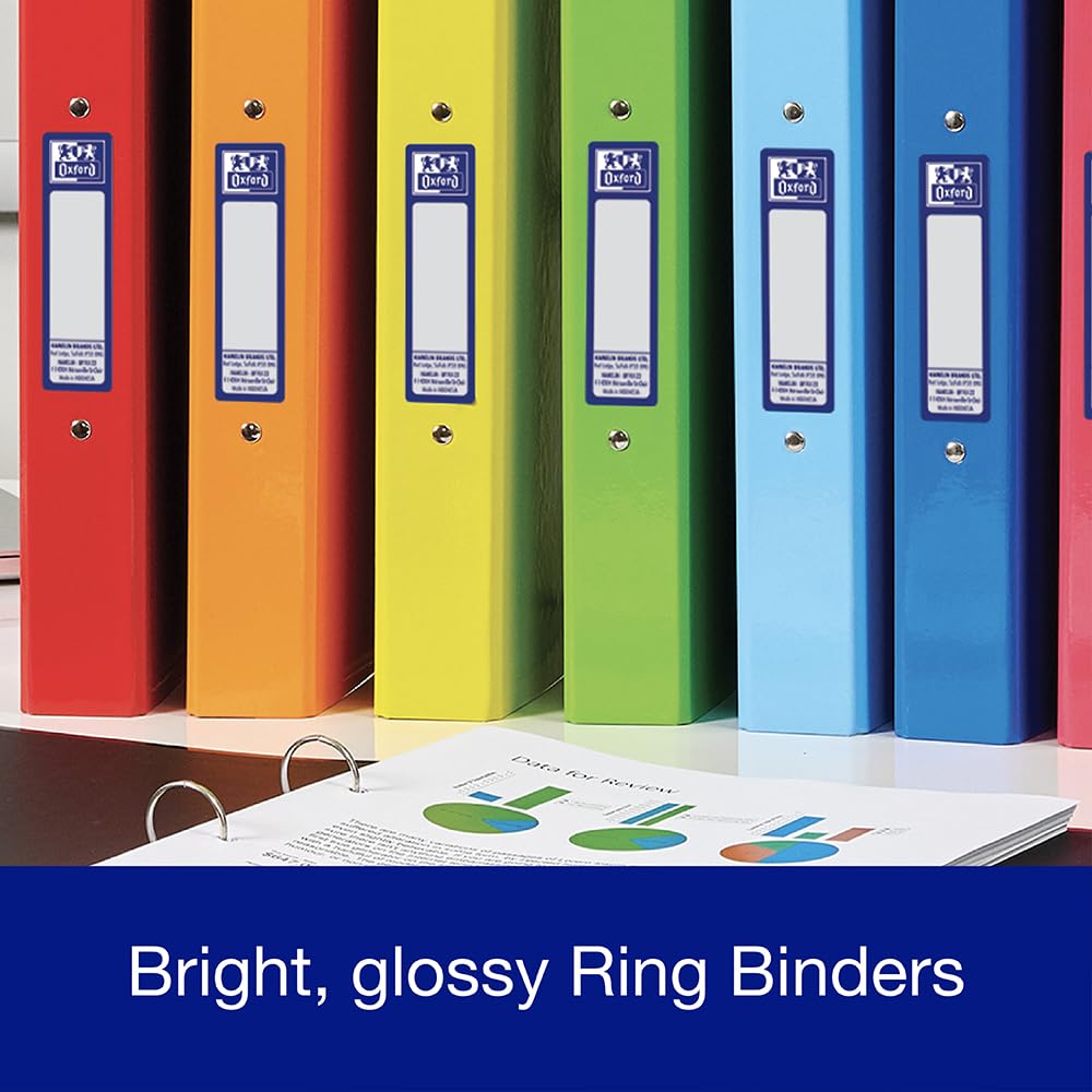 Oxford Premium A4 Ring Binder, Pink Single Folder, 25mm Capacity, Laminated Paper on Board 7