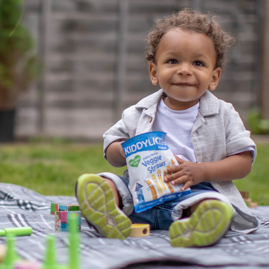 Kiddylicious Cheesy Veggie Straws - Natural Flavour Snack for Kids 9M+