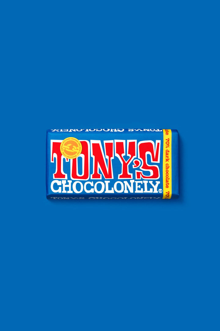 Tony's Chocolonely Dark Chocolate Bar 70% Belgian Fairtrade - 180g, Vegan, Gift
