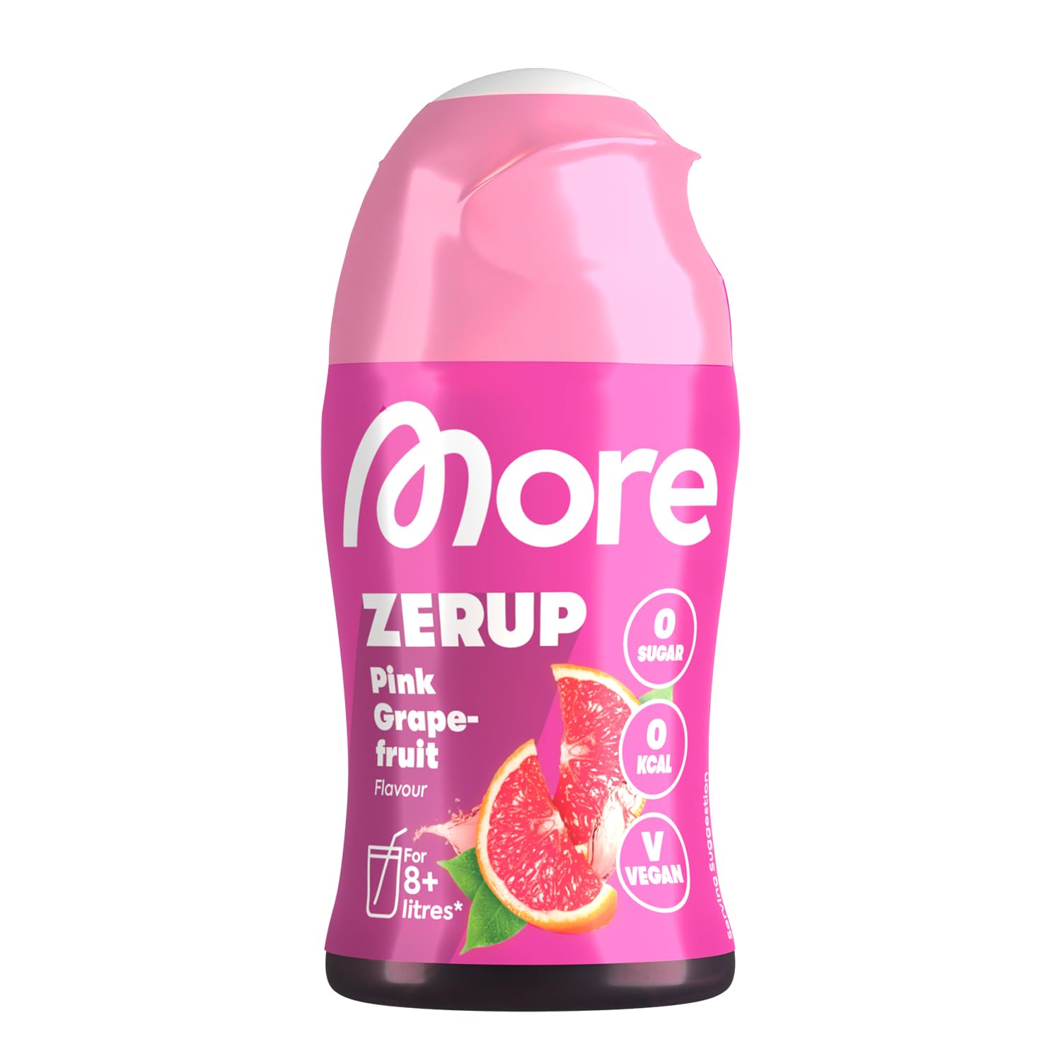 MORE Zerup Pink Grapefruit Null Kalorien Sirup mit echten Fruchtextrakten, 6 oz