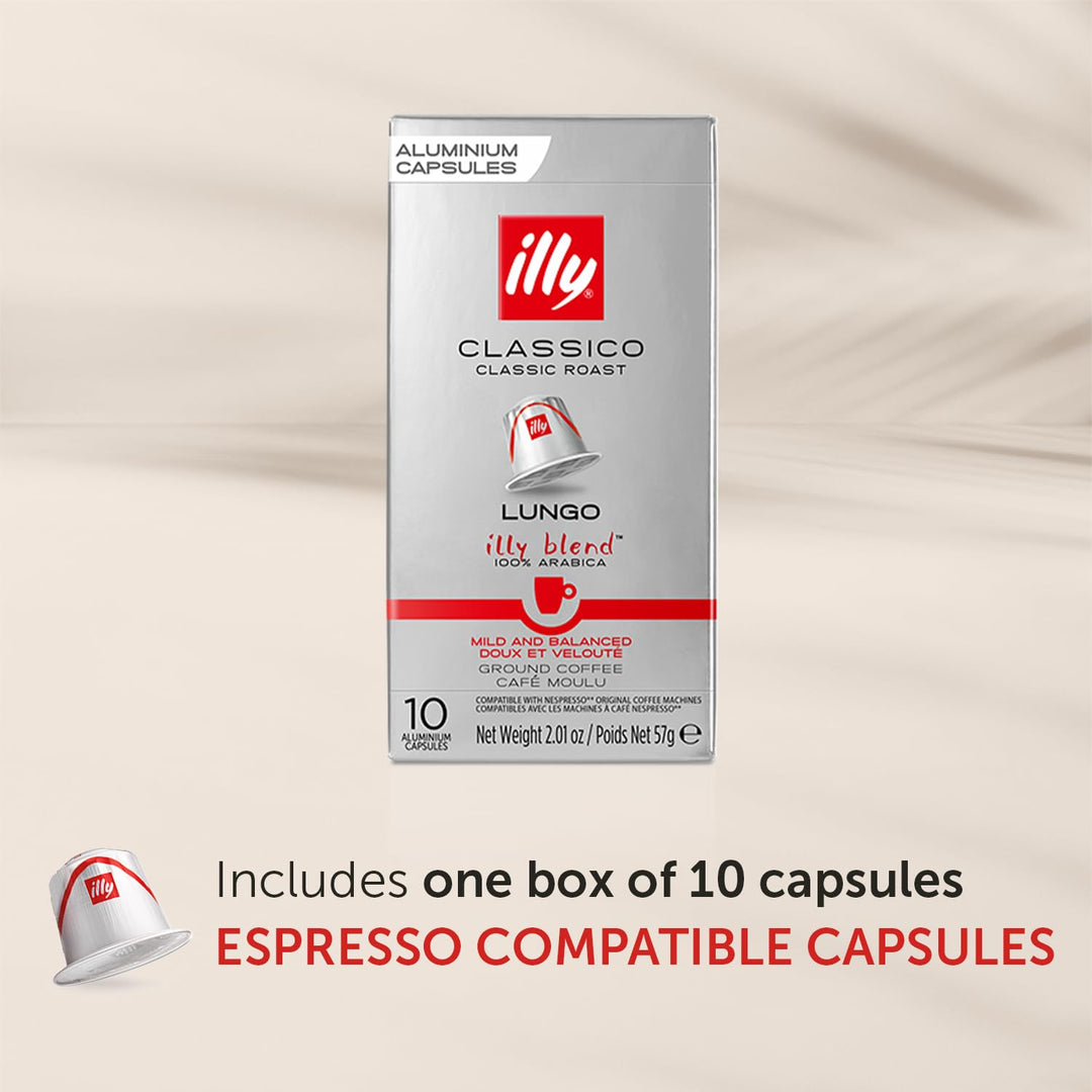 illy Coffee Nespresso Compatible Capsules, Lungo, Aluminium Coffee Capsules - I.LF Model