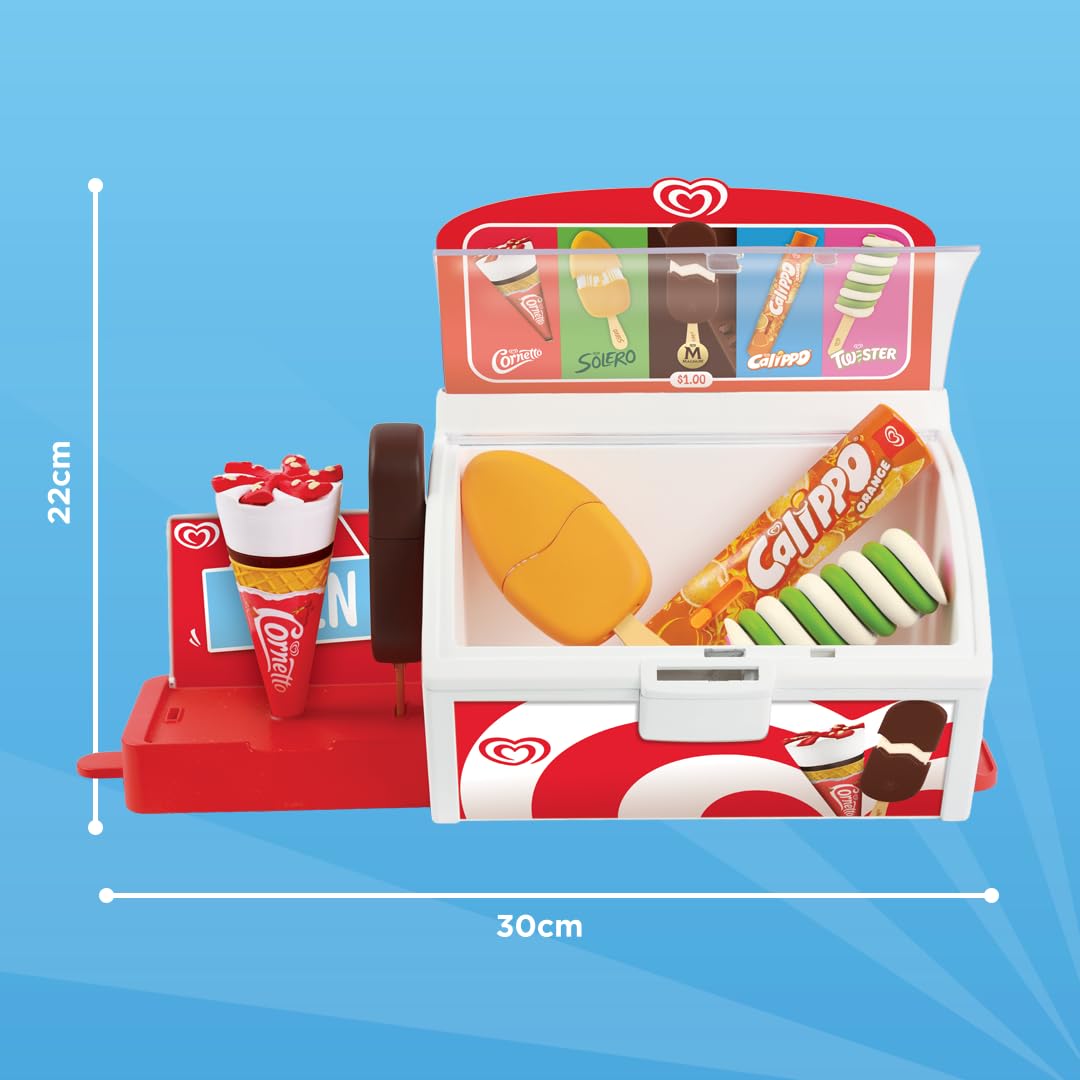 Casdon Walls Ice Cream Freezer Toy - Pretend Shop Playset for Children Aged 2+ | Includes 5 Ice Creams 5