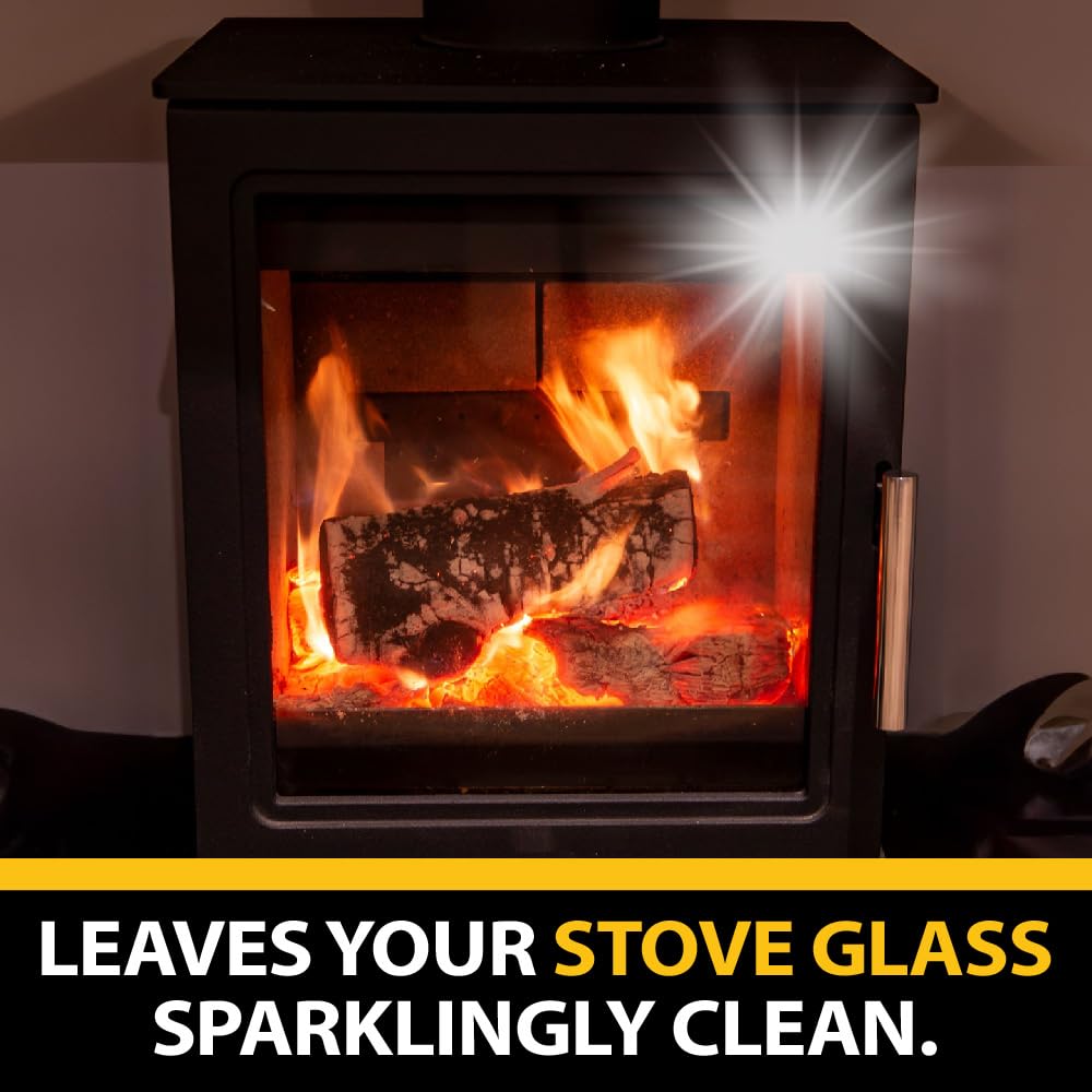 Emberzz Stove Glass Cleaner - Dissolves Soot, Grease & Tar | 500 ml Trigger Spray 3