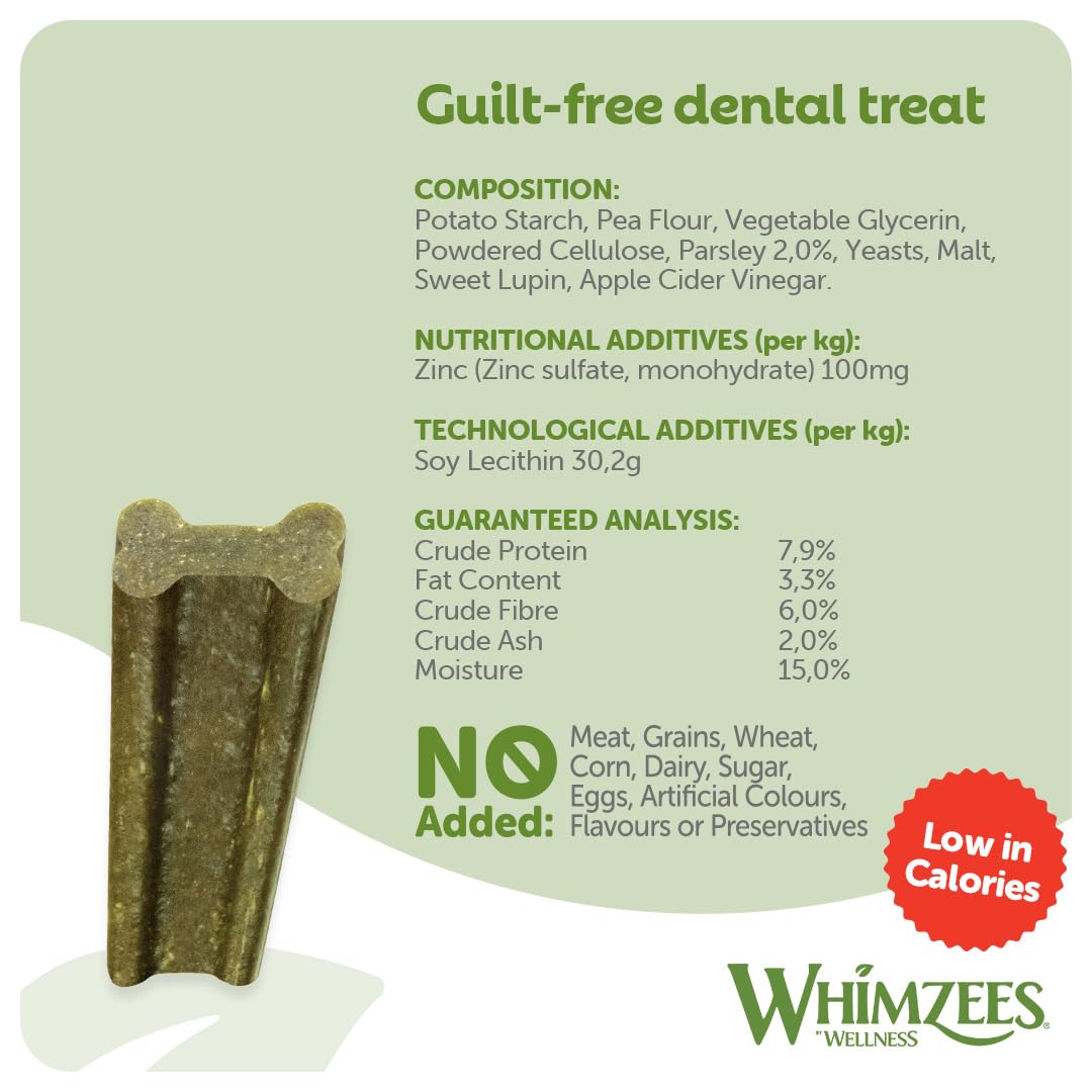 WHIMZEES Soft Dental Sticks for Extra Small Dogs - 56 Count, Parsley Flavored, Grain-Free 4