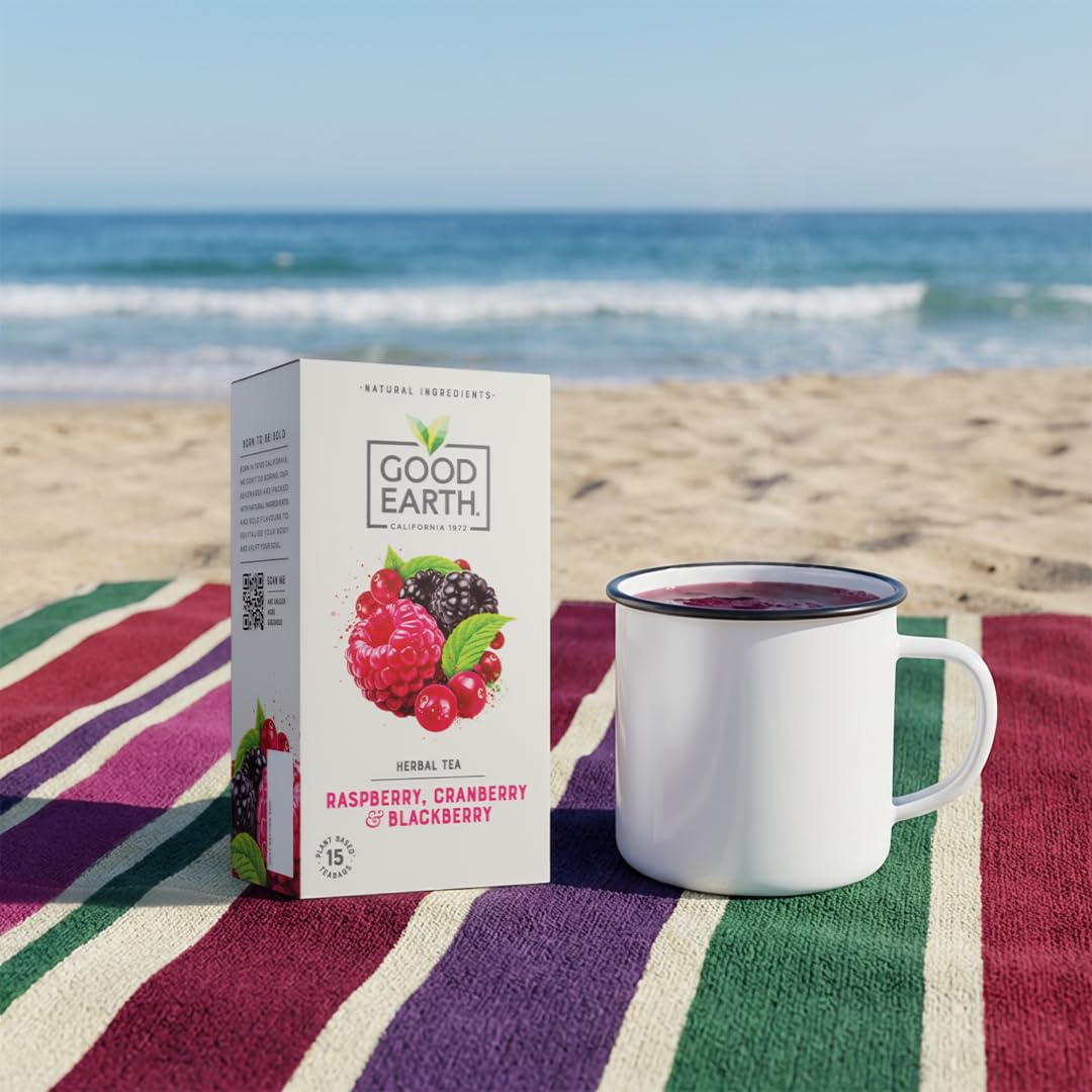 Good Earth Tea Co. Hibiscus, Sweet Berries & Rose Herbal Tea Bags - 15 Count, Naturally Caffeine Free 6