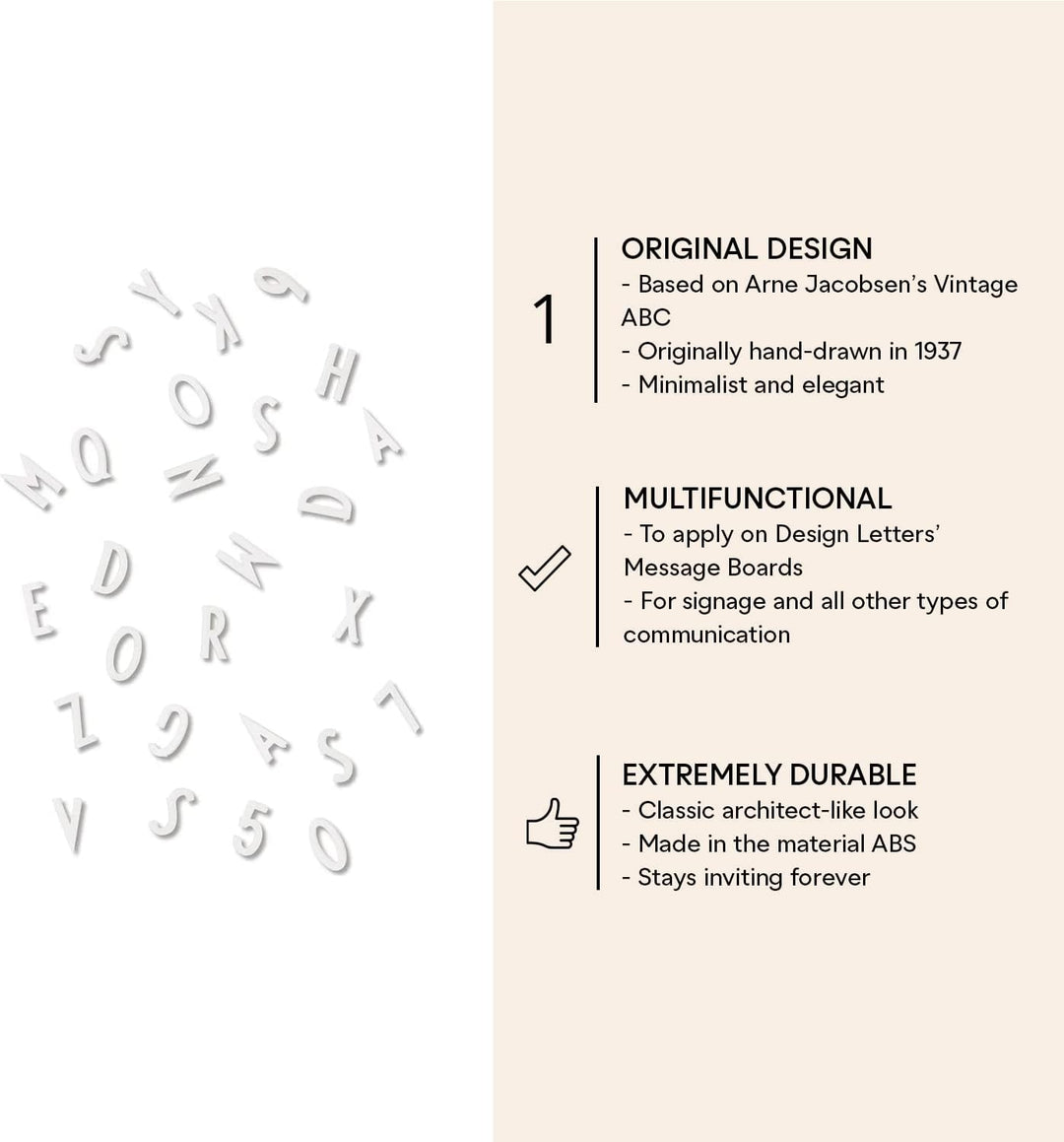 Design Letters - Numbers & Letters Set for Pegboard | Scandinavian Home Decor Icons