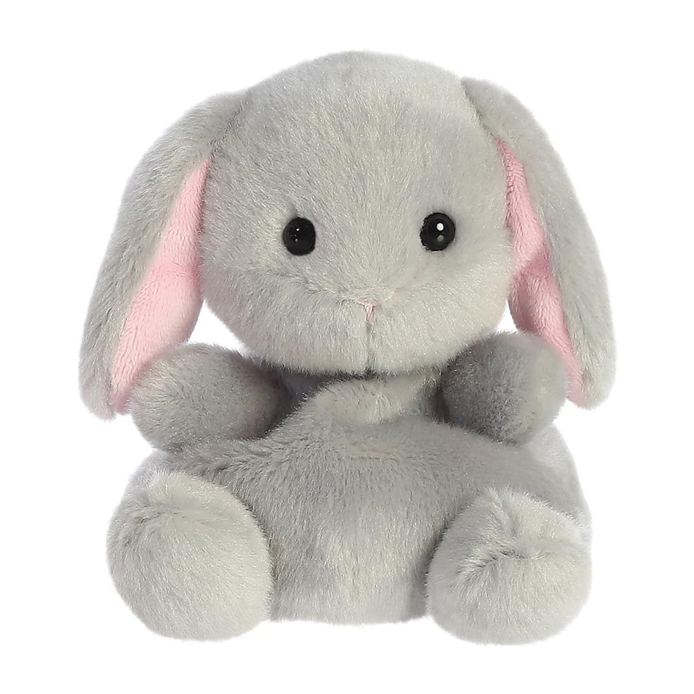 AURORA Palm Pals Pebbles Bunny Soft Toy - Grey Plush | 13cm | Bean-Filled