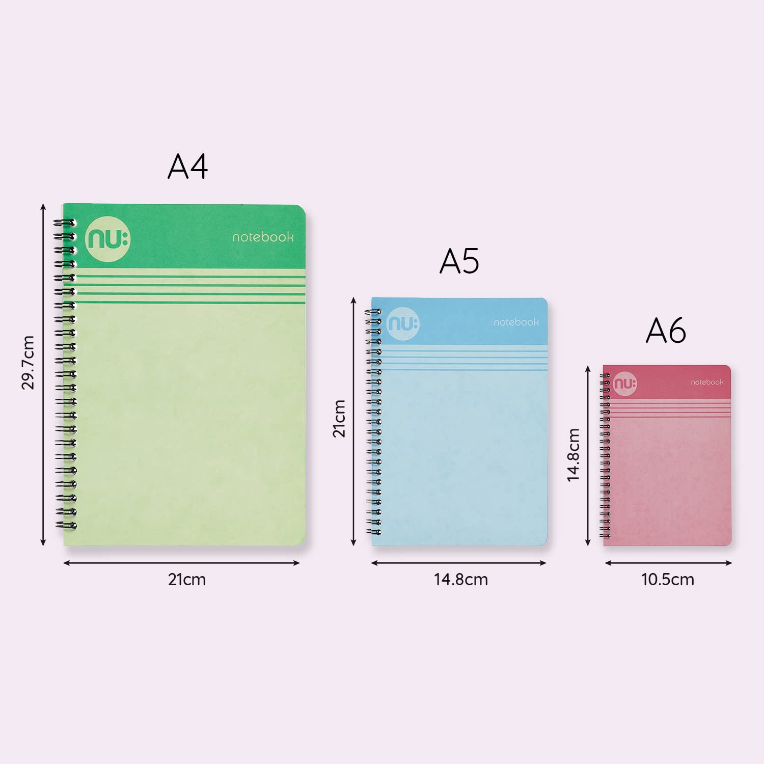 nu: Cloud Pastels Wirebound Notebook - A4 Ruled | 80gsm FSC Paper | Pink Soft Cover 3