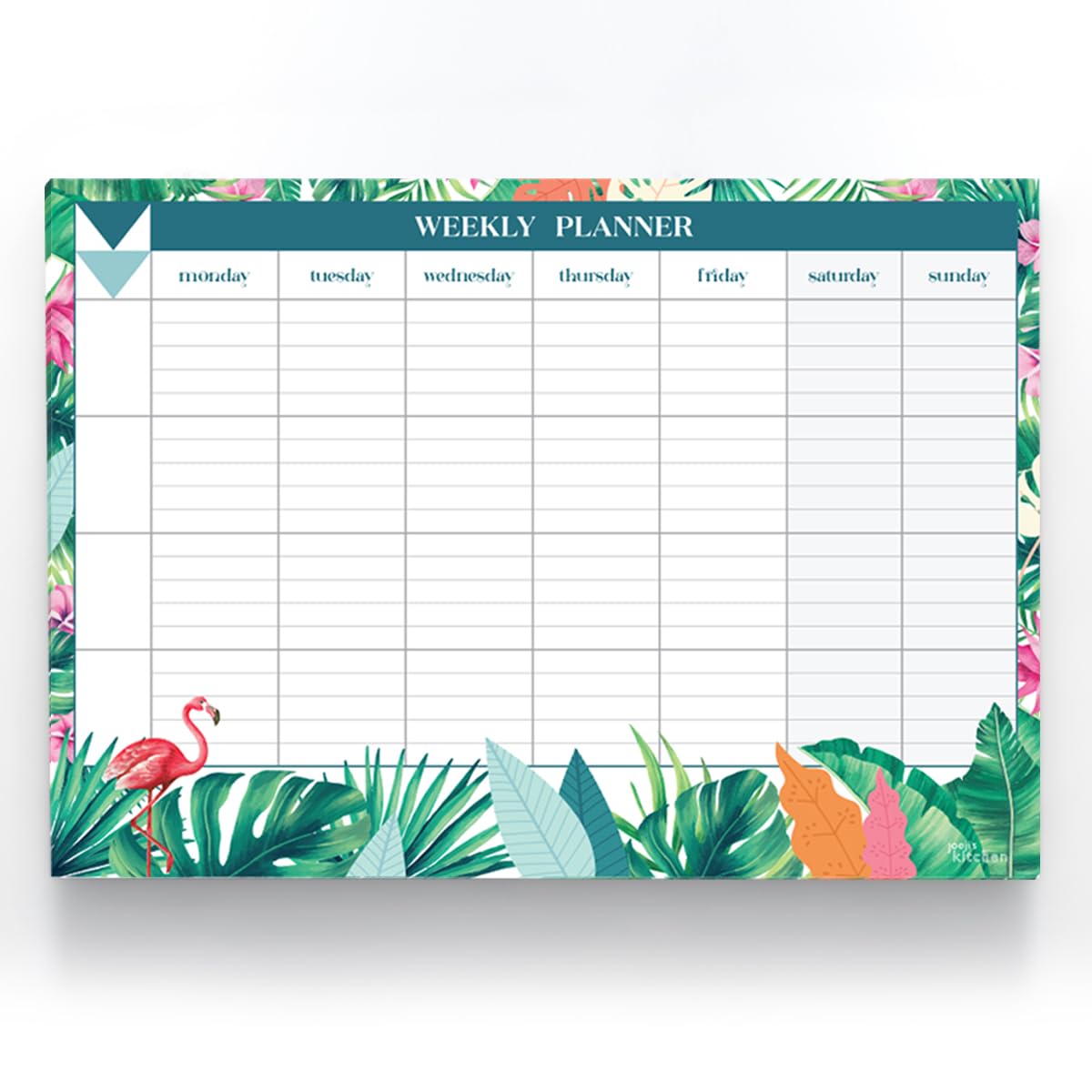 joeji's Kitchen Weekly Planner Pad - 60-Page A4 Tear Off Sheets | Aqua Color | Undated