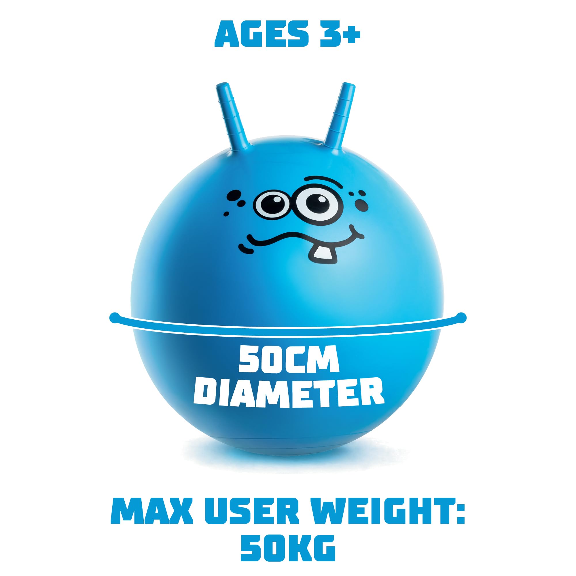Toyrific Jump N Bounce Space Hopper - Toothy Design | 50cm | Supports up to 50kg 7