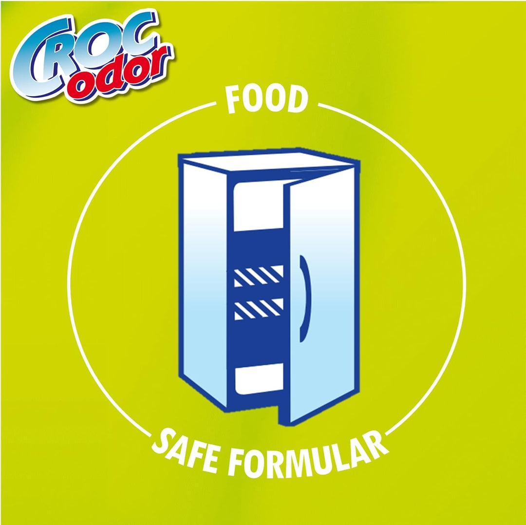 Croc Odor - Fridge Deodoriser Twin Pack, Unscented, Food Safe Formula with Natural Seaweed Extract