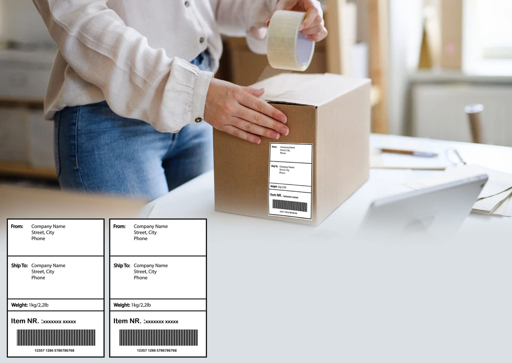 Creavvee Printable White Sticker Paper Labels - 4 Labels per Sheet | 105 x 148 mm | 100 Labels 7