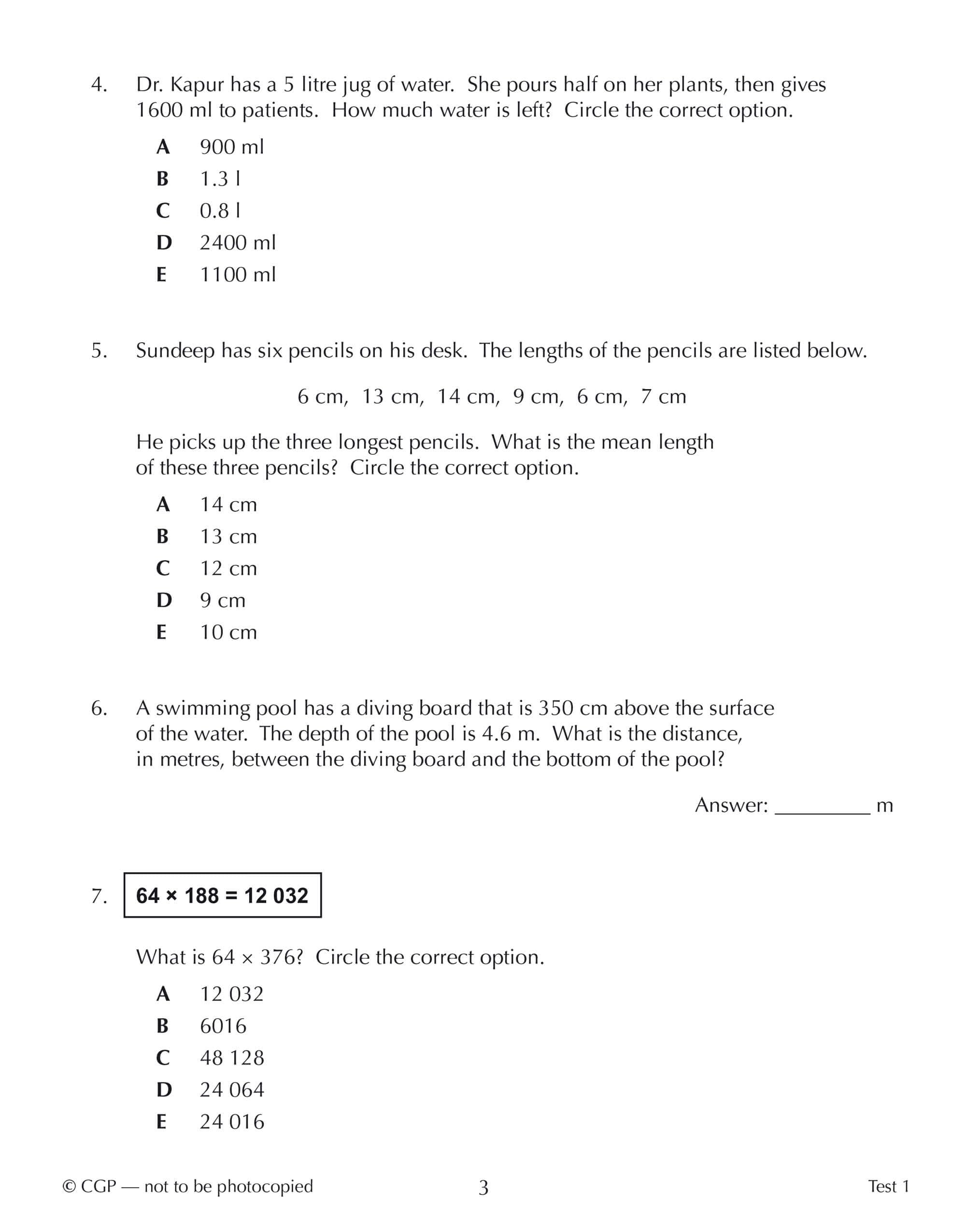 CGP 11+ GL 10-Minute Tests: Maths - Ages 10-11 (with Online Edition) | Paperback 3