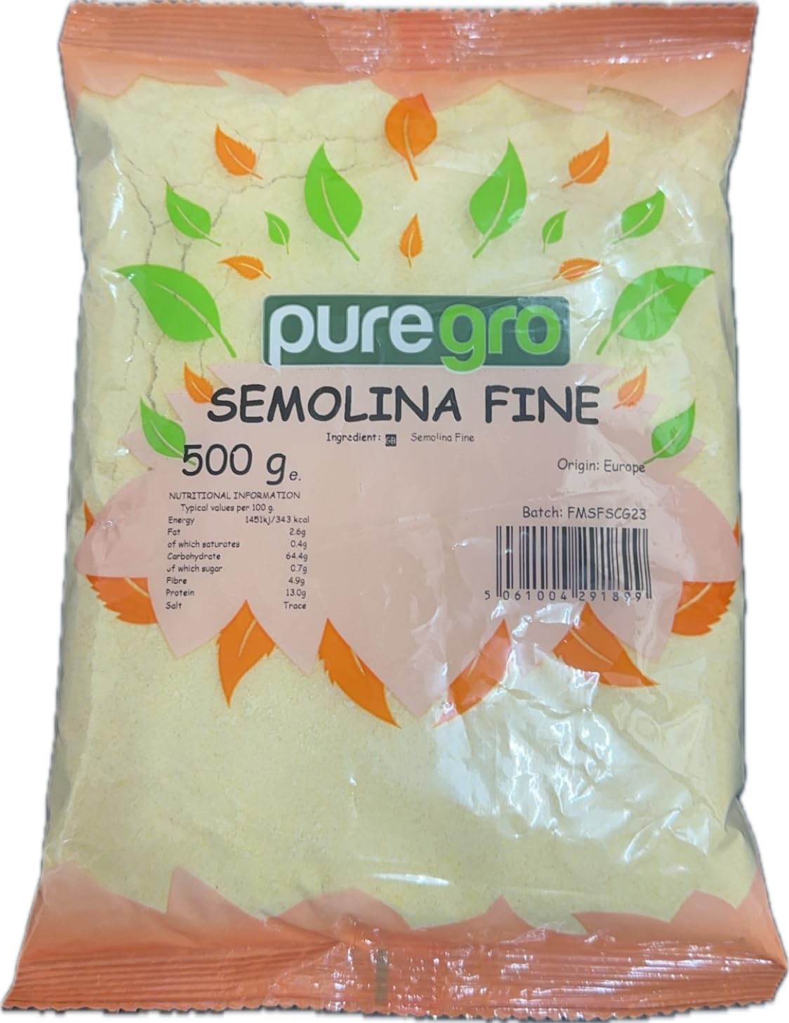 Puregro Semolina Fine 500g 1