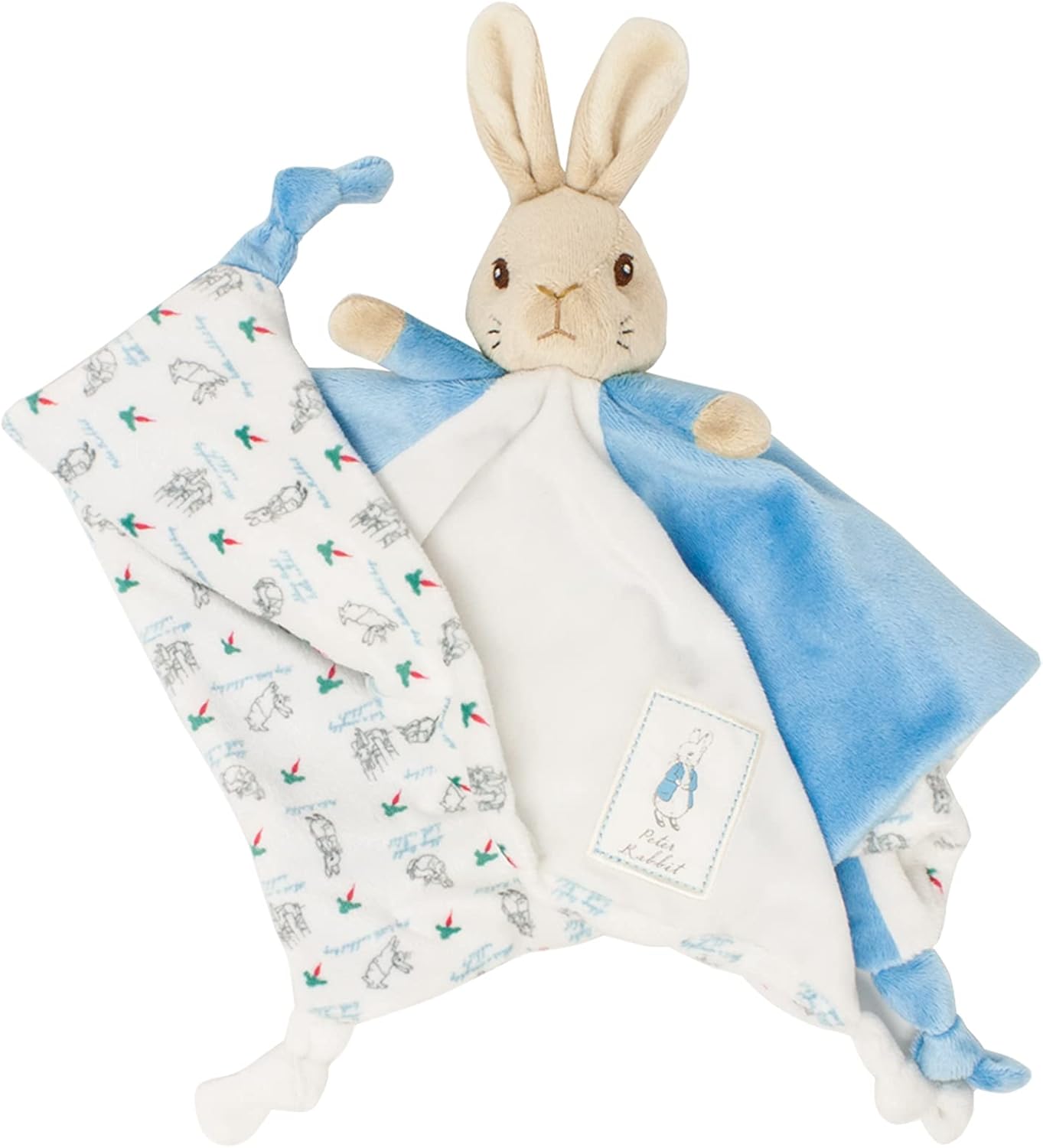 Peter Rabbit Comfort Blanket - Soft Plush Baby Toy with Knotted Corners 1