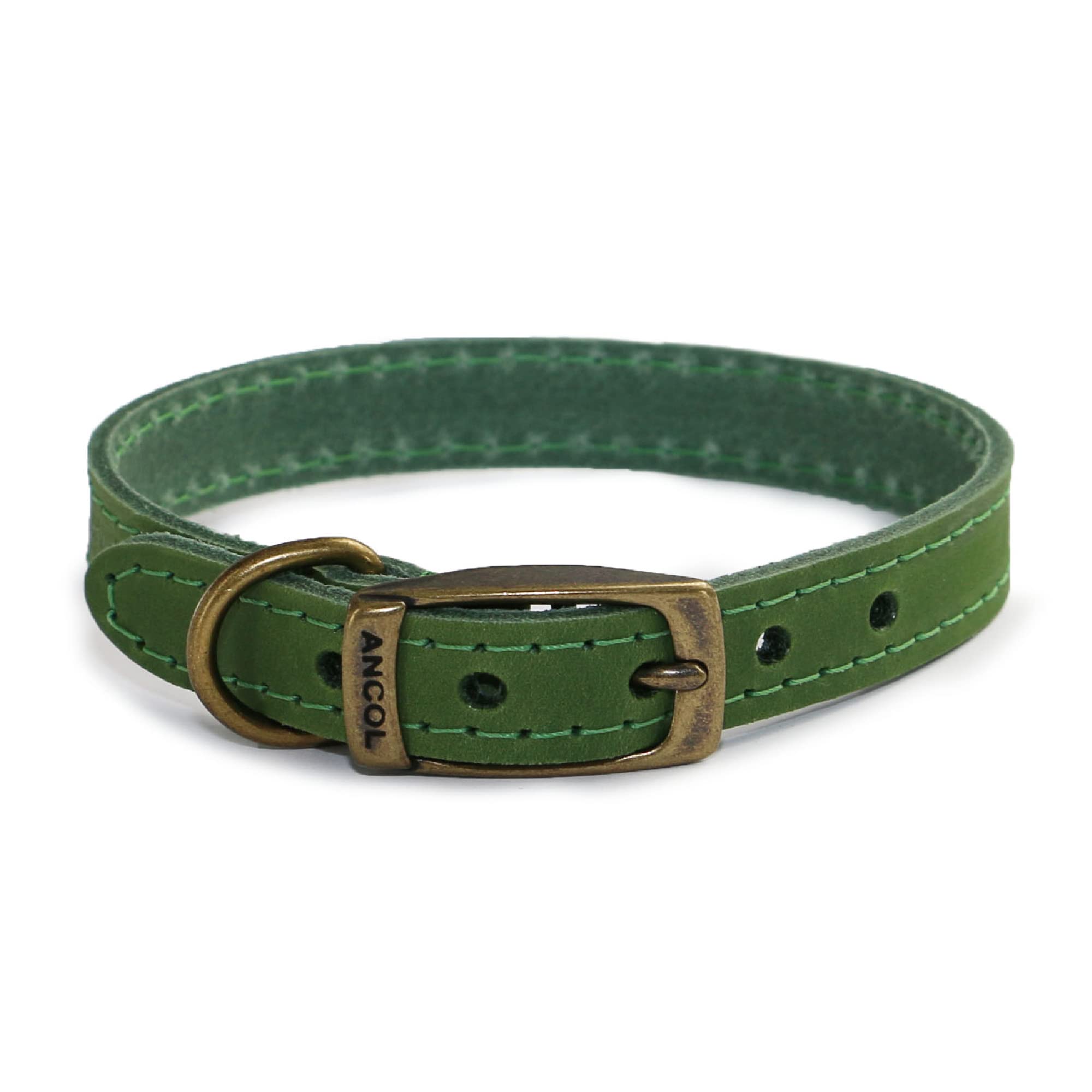 Ancol Timberwolf Premium Leather Dog Collar - Top-Grain Bridle Leather | Size 3 (28-36 cm) 1