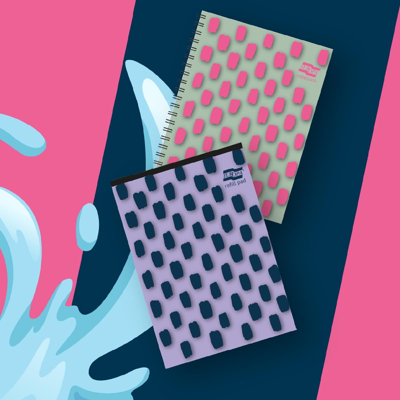 Exacompta Europa Splash Project Book - A4 Lined, 100 Sheets, 5 Moveable PP Dividers, Pink 4