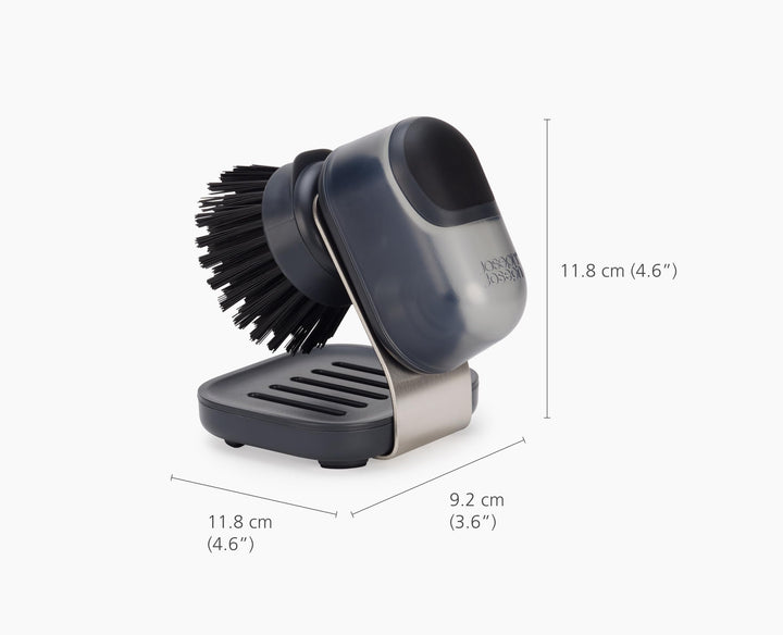 Joseph Joseph SinkTech Soap-Dispensing Palm Brush with Stainless-Steel Stand