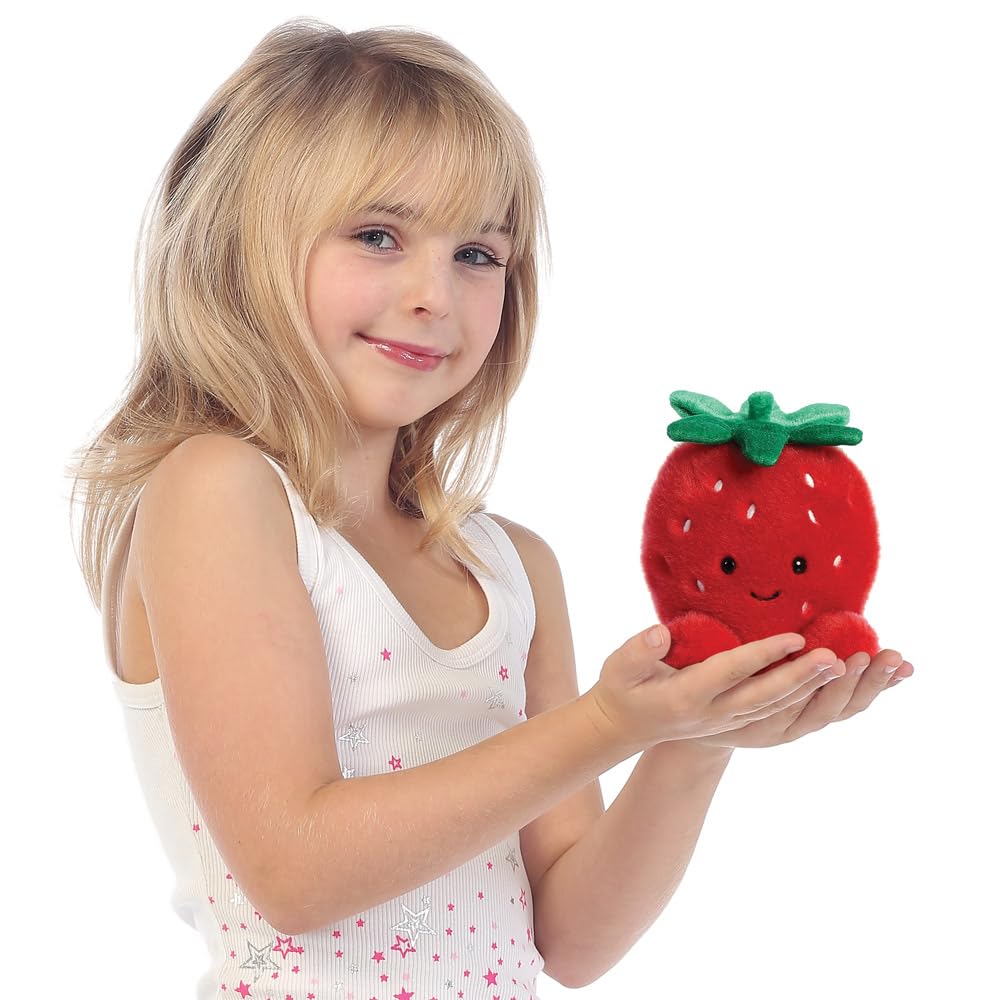 AURORA Palm Pals Juicy Strawberry Soft Toy | 12 cm Plush | Bean Filled | Red 3