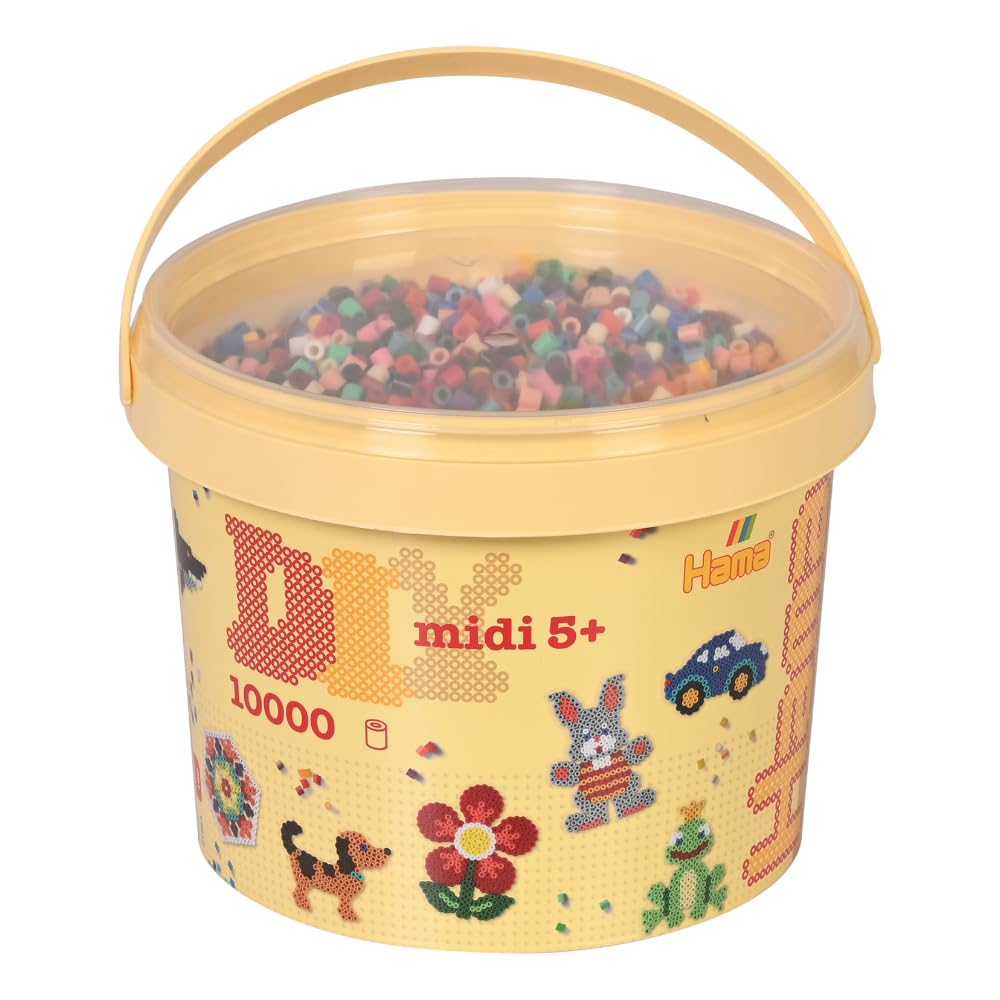 Hama Midi Beads Bucket - 10,000 Fuse Beads Craft Kit for Creative Children 5+ 1