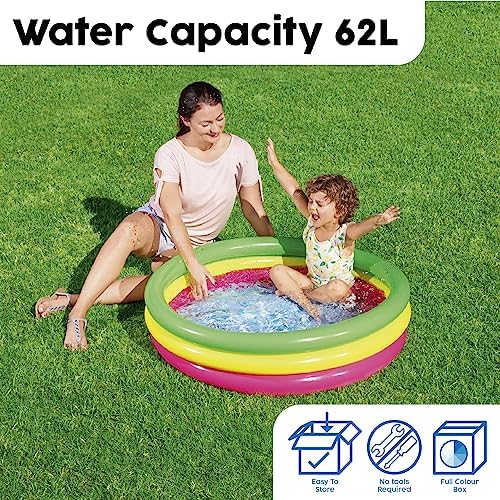 Bestway Summer Set Inflatable Paddling Pool - 40 Inch Diameter, 62L Capacity | Ages Toddler/Kid 3