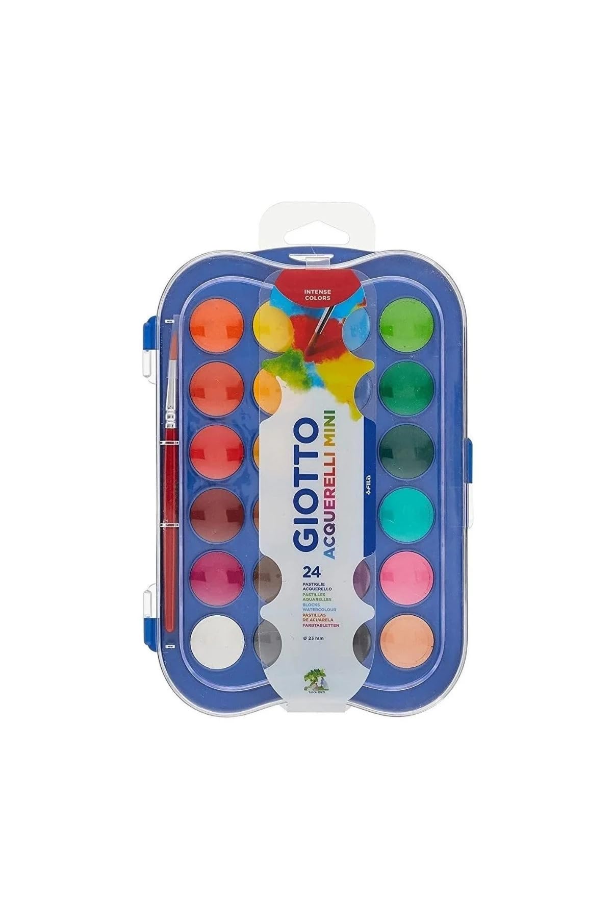 GIOTTO Watercolour Paint Set - 24 Assorted Blocks | Super Washable | Easy Use Design 1