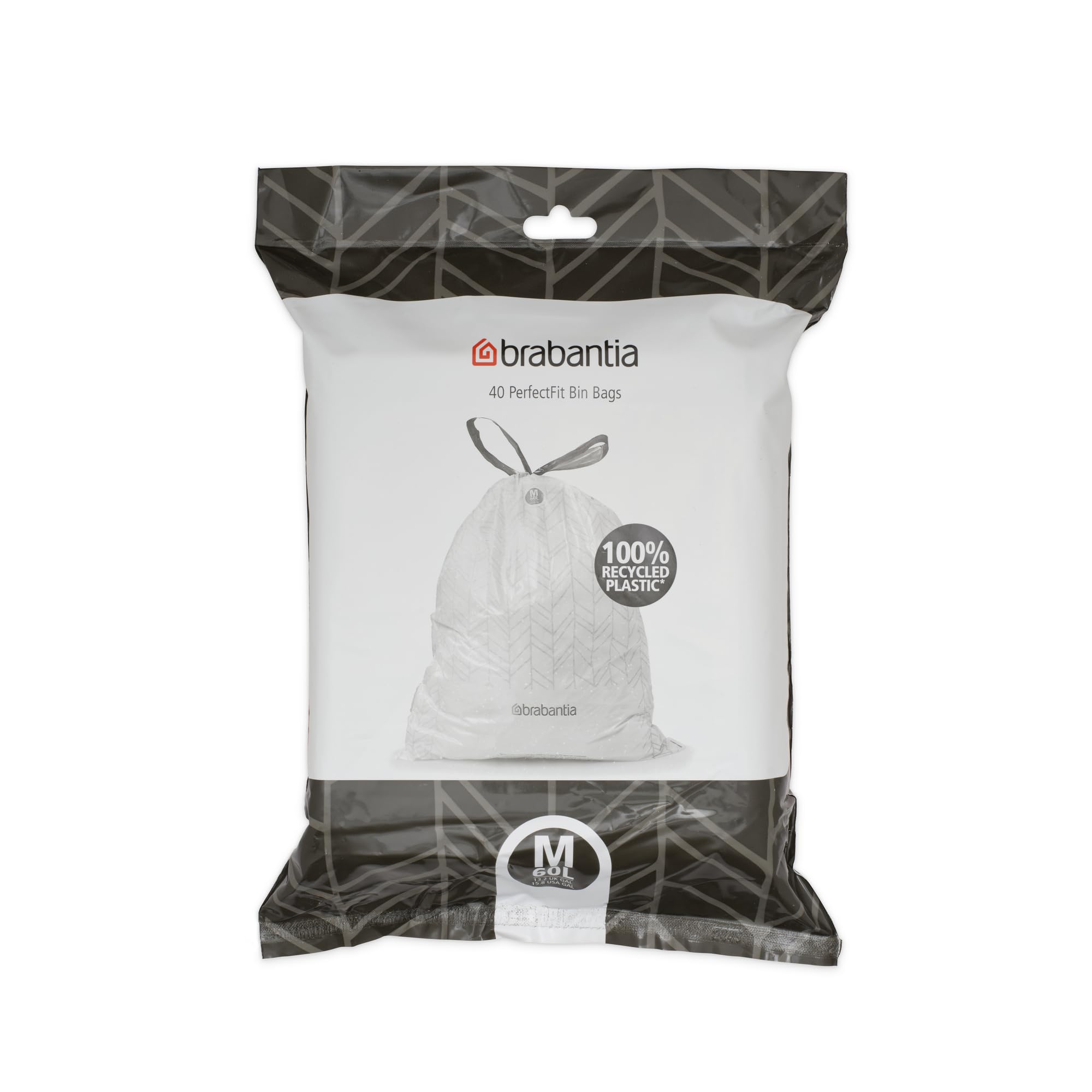 Brabantia PerfectFit Bin Liners - Tear-Resistant Plastic | 60L Capacity | 40 Count 1