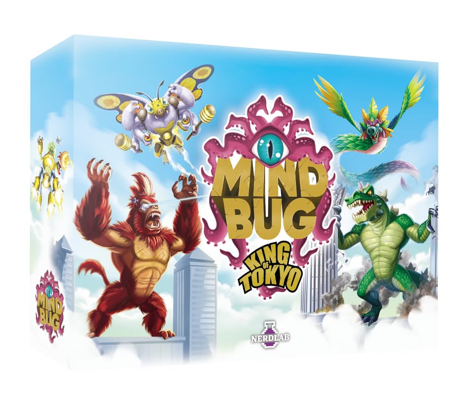 Nerdlab Games Mindbug x King of Tokyo Strategy Card Game Crossover for 2 Players 8+