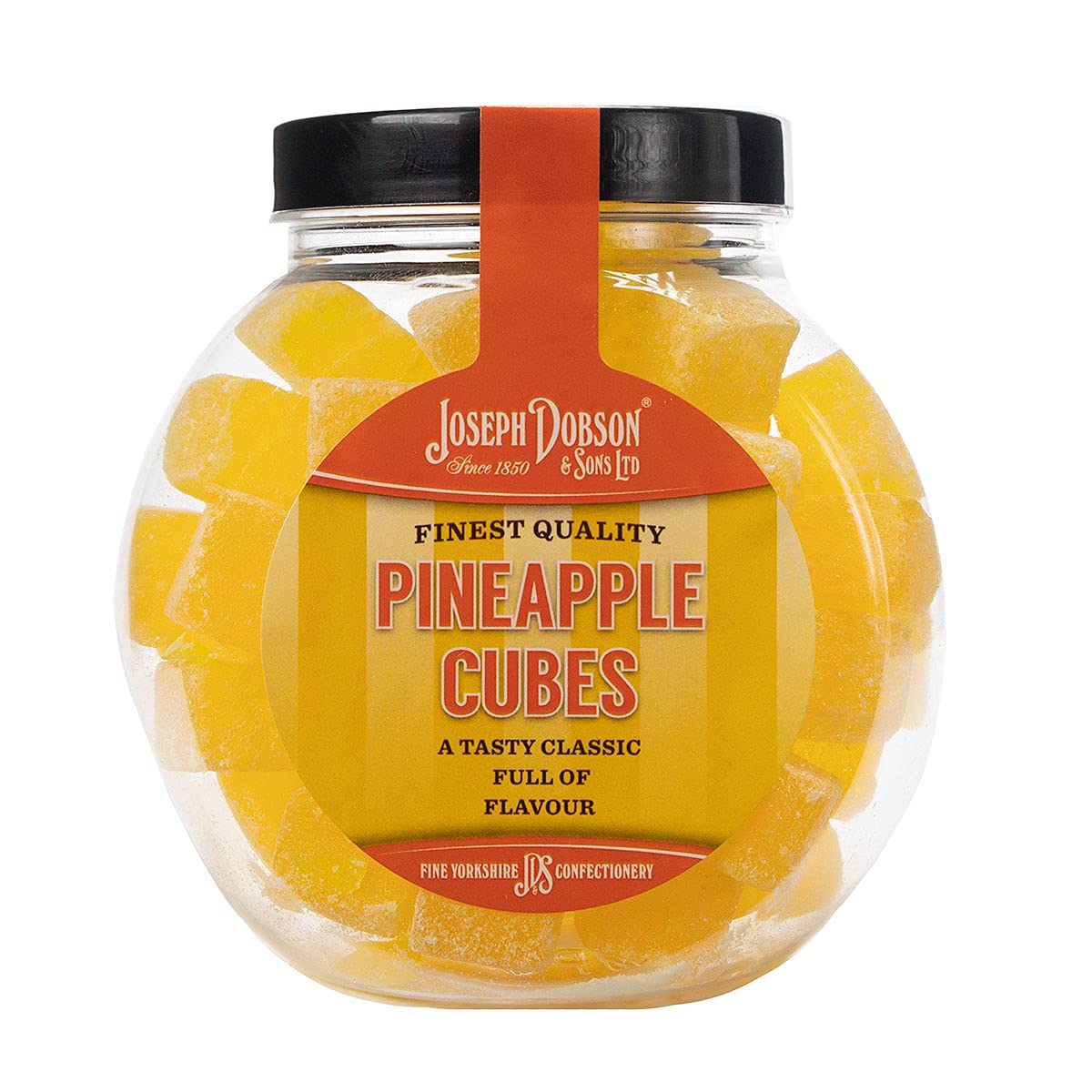 Joseph Dobson & Sons Pineapple Cubes - 400g Gift Jar | Gluten Free | Suitable for Vegetarians
