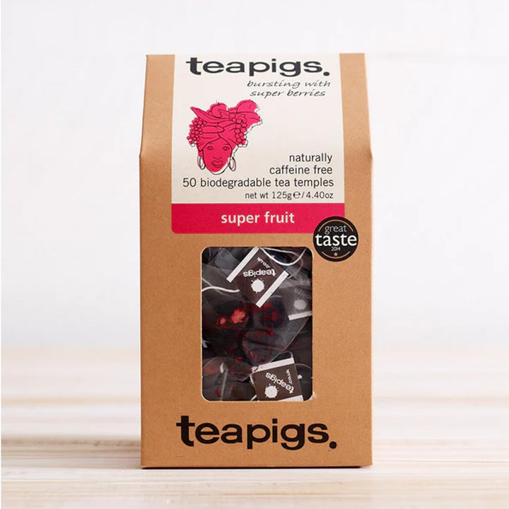 teapigs Super Fruit Tea - Caffeine-Free Herbal Tea Bags with Hibiscus & Berries - 50 Bags