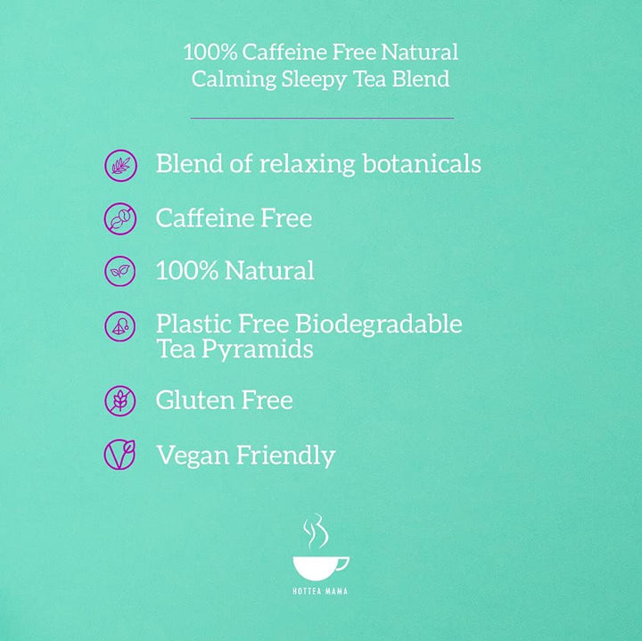 HOTTEA MAMA Night Owl Tea - Natural Sleep Supporting Herbal Tea for Women, Caffeine-Free, 15 Whole Leaf Tea Bags