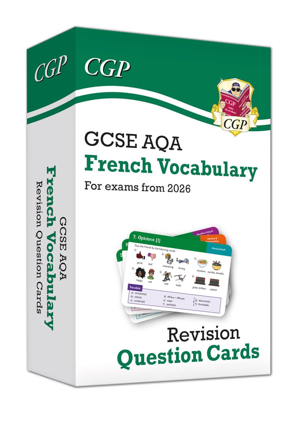 CGP New GCSE AQA French: Vocabulary Revision Question Cards | For Exams from 2026 | Cards Binding