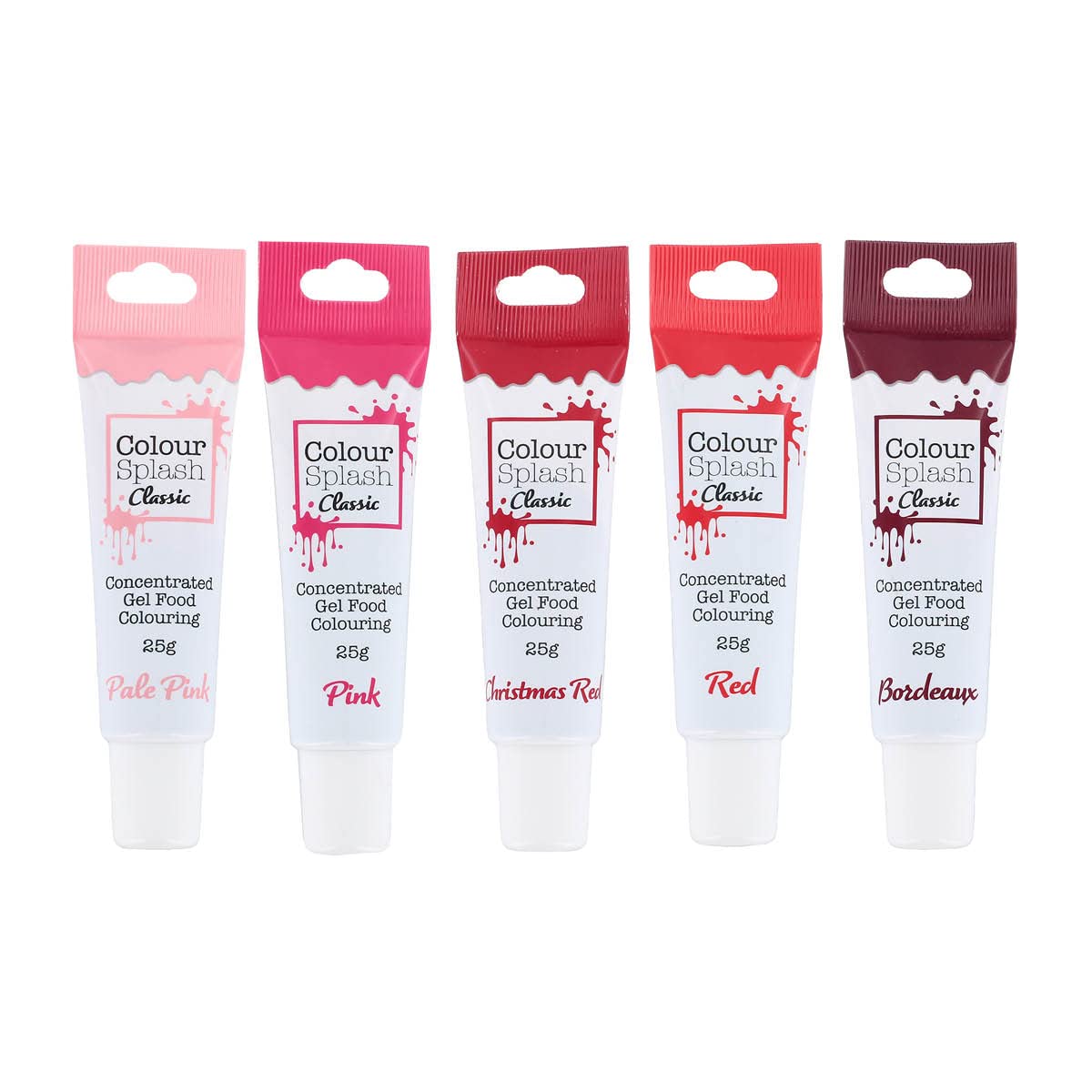Colour Splash - Reds 5 Pack Food Colouring Gels, Highly Concentrated, Easy to Use Squeezy Tubes for Cakes & Icing 3