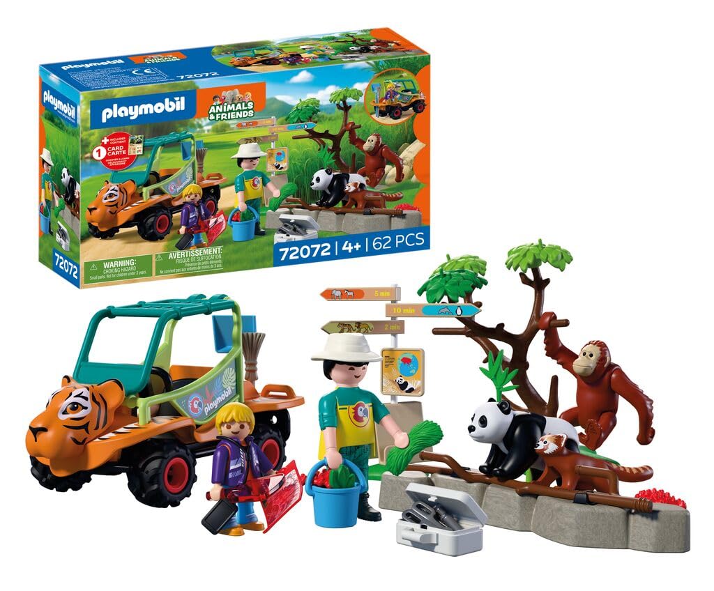 Playmobil Zoo Tierpflegermobil - Tiger Head Design Vehicle | Ages 4+ | 62 Pieces 1