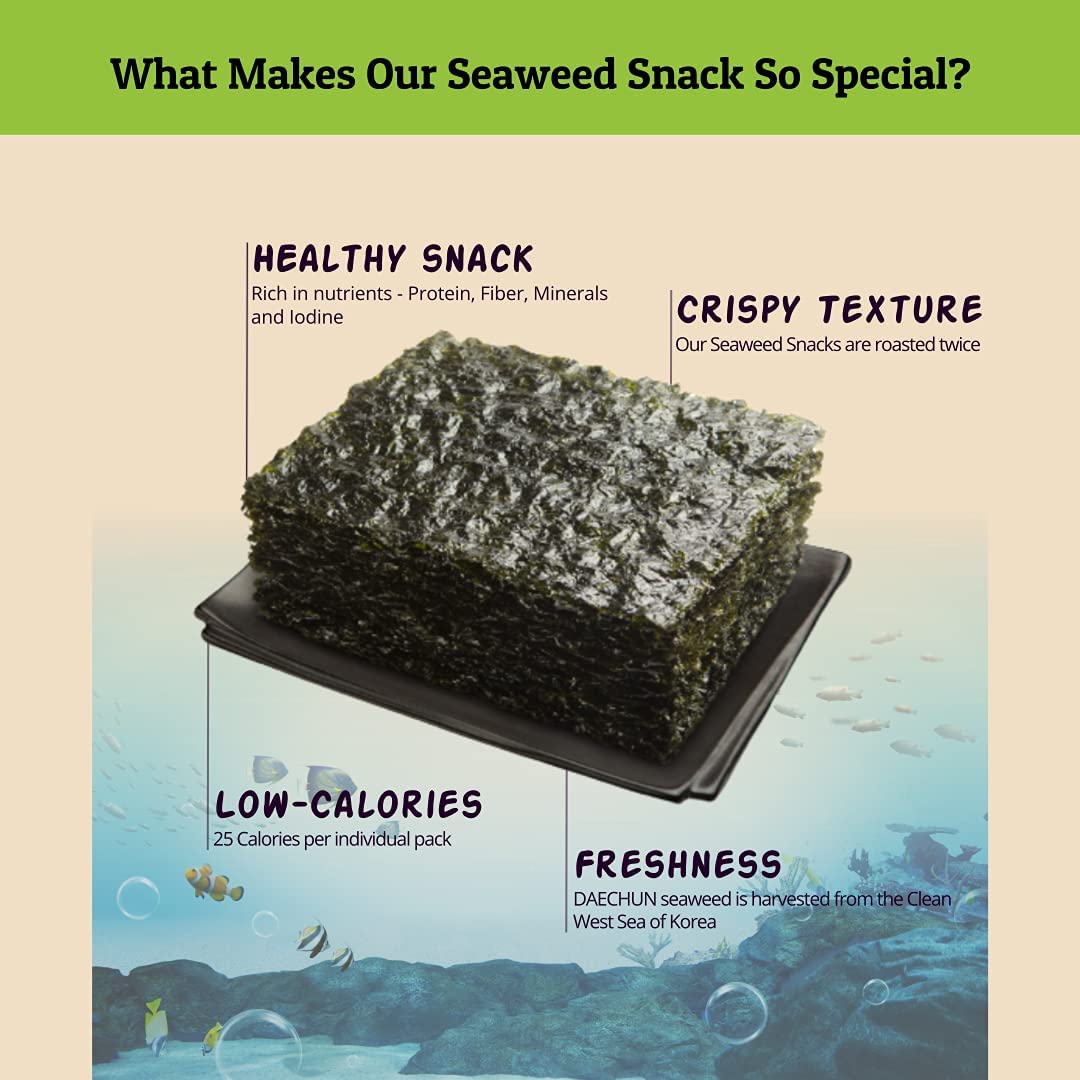 Daechun Choi's 1 Wasabi Seaweed Snack, 20 Pack, Product of Korea
