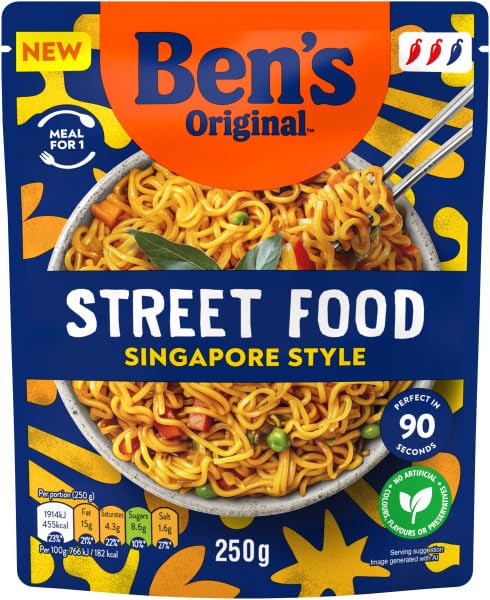 Ben's Original - Street Food Singapore Style Noodles Ready Meal (6 x 250g)