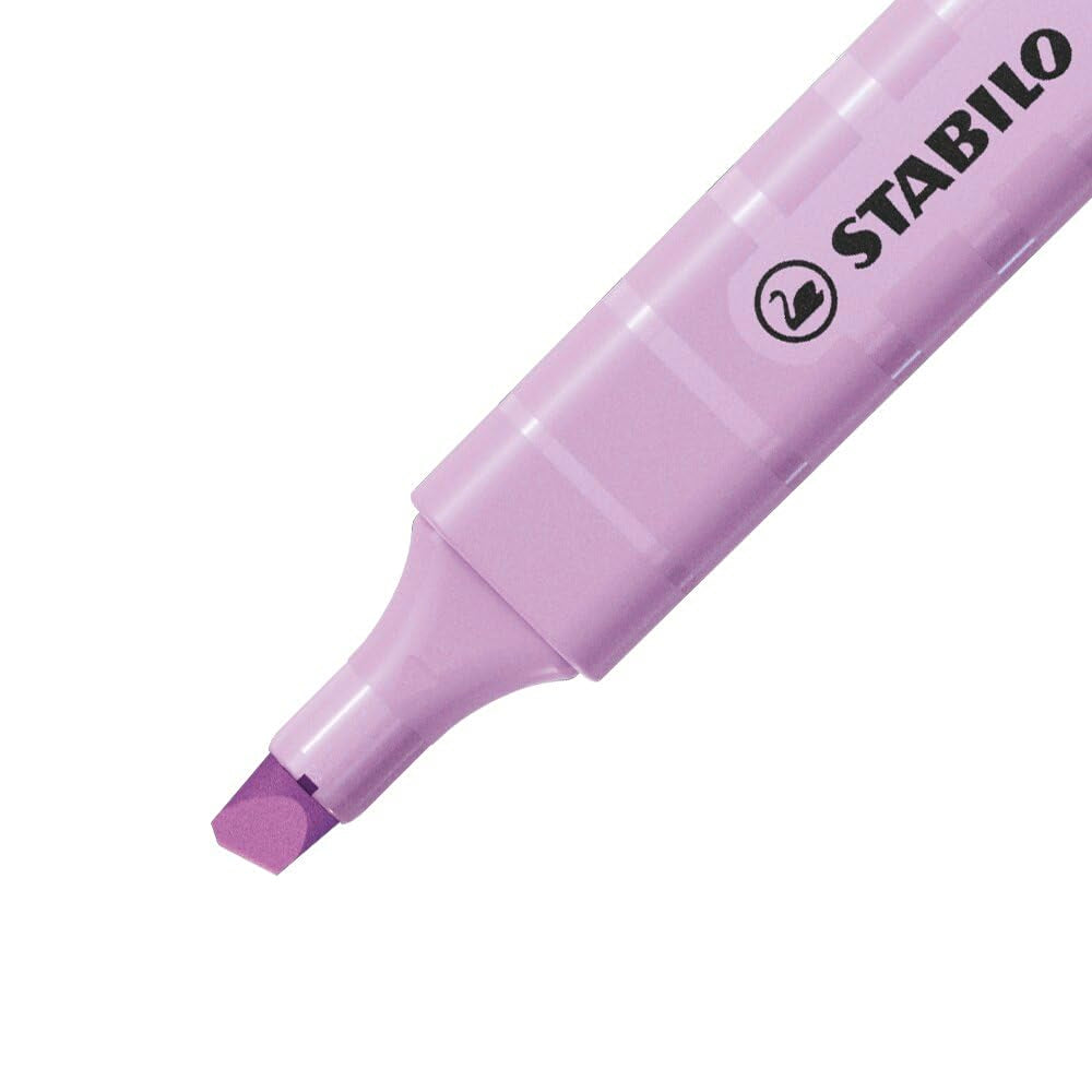 STABILO swing cool Pastel Highlighter - Wallet of 4 Assorted Colours | 4 Hour Cap-Off Time | Chisel Tip 3