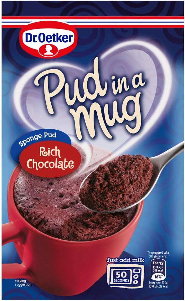 Dr. Oetker Rich Chocolate Pud in a Mug, 70g, Pack of 15 - Microwave Pudding Mix 2