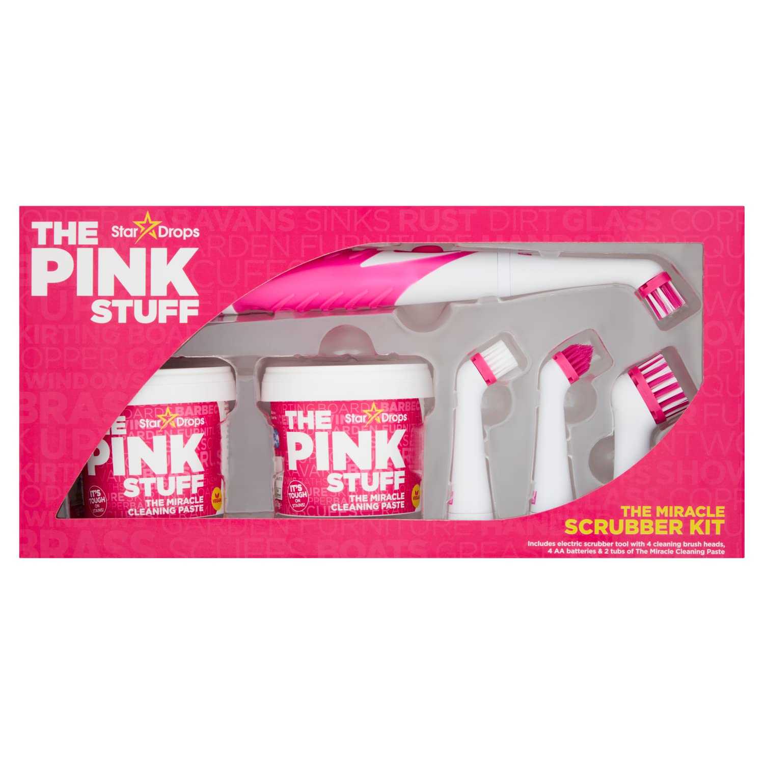 Stardrops The Pink Stuff Miracle Scrubber Kit - 2 Tubs Paste & Electric Scrubber