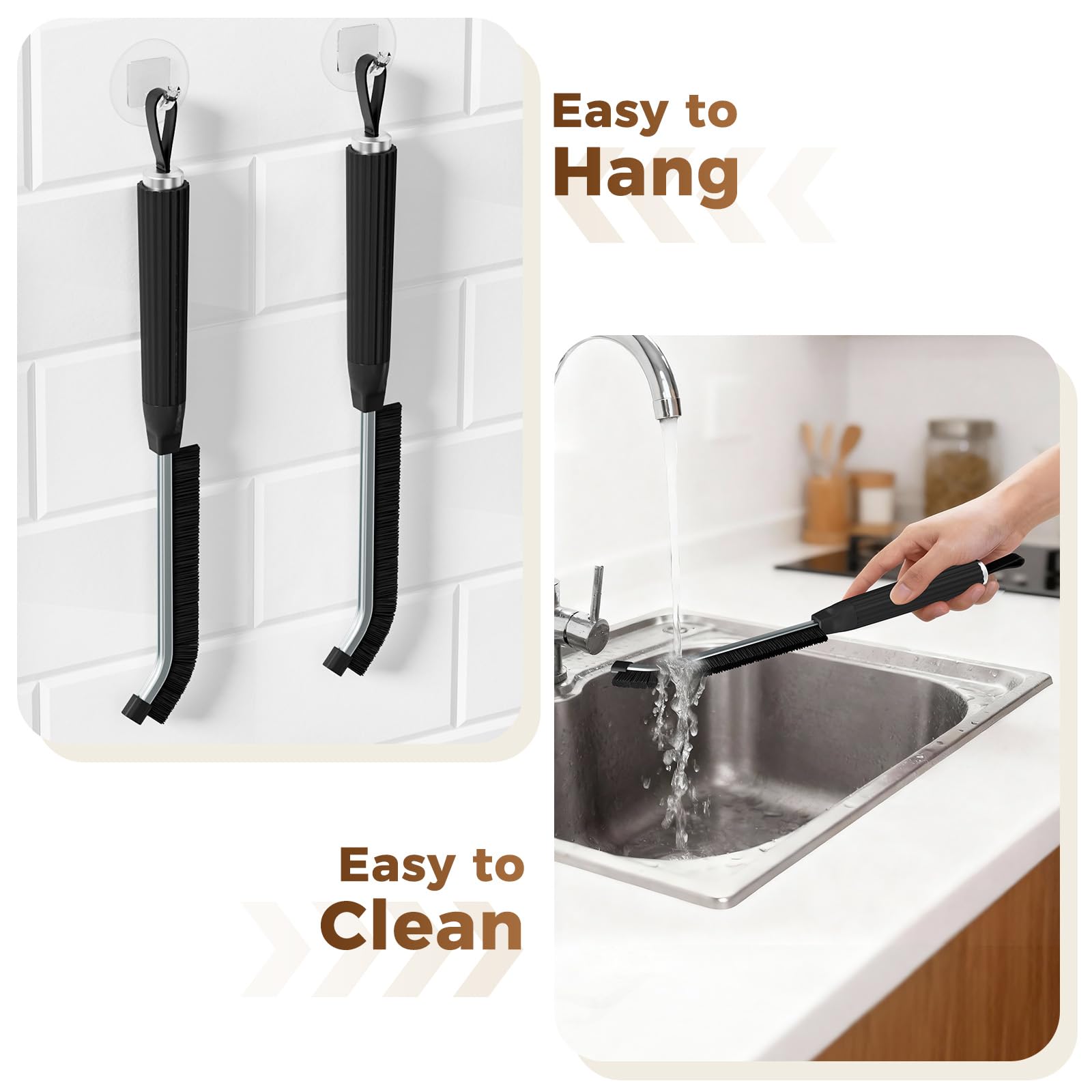 Oderra Crevice Cleaning Brush - 3mm Hard Bristle, 4 Pcs, Black 6