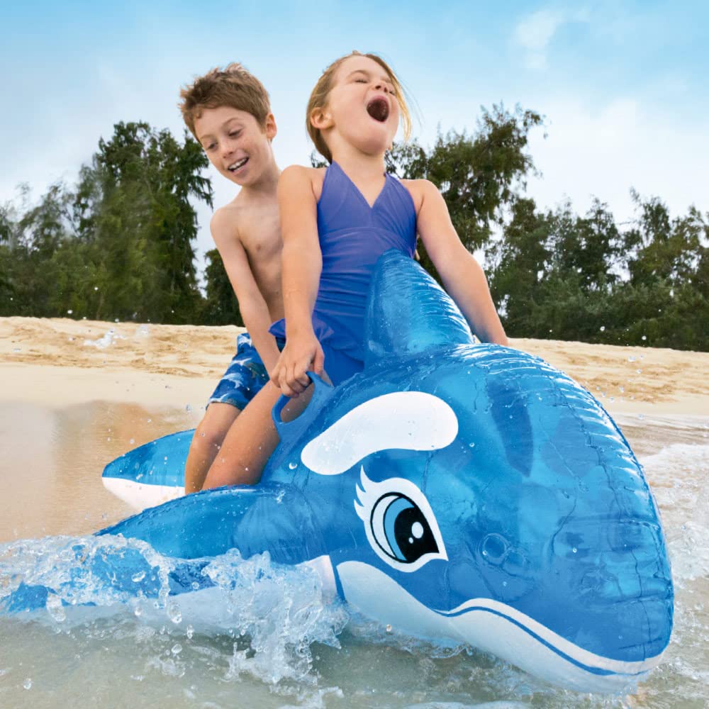 Intex Little Whale Ride-On - 60-Inch Inflatable Pool Toy for Kids 3+ 6