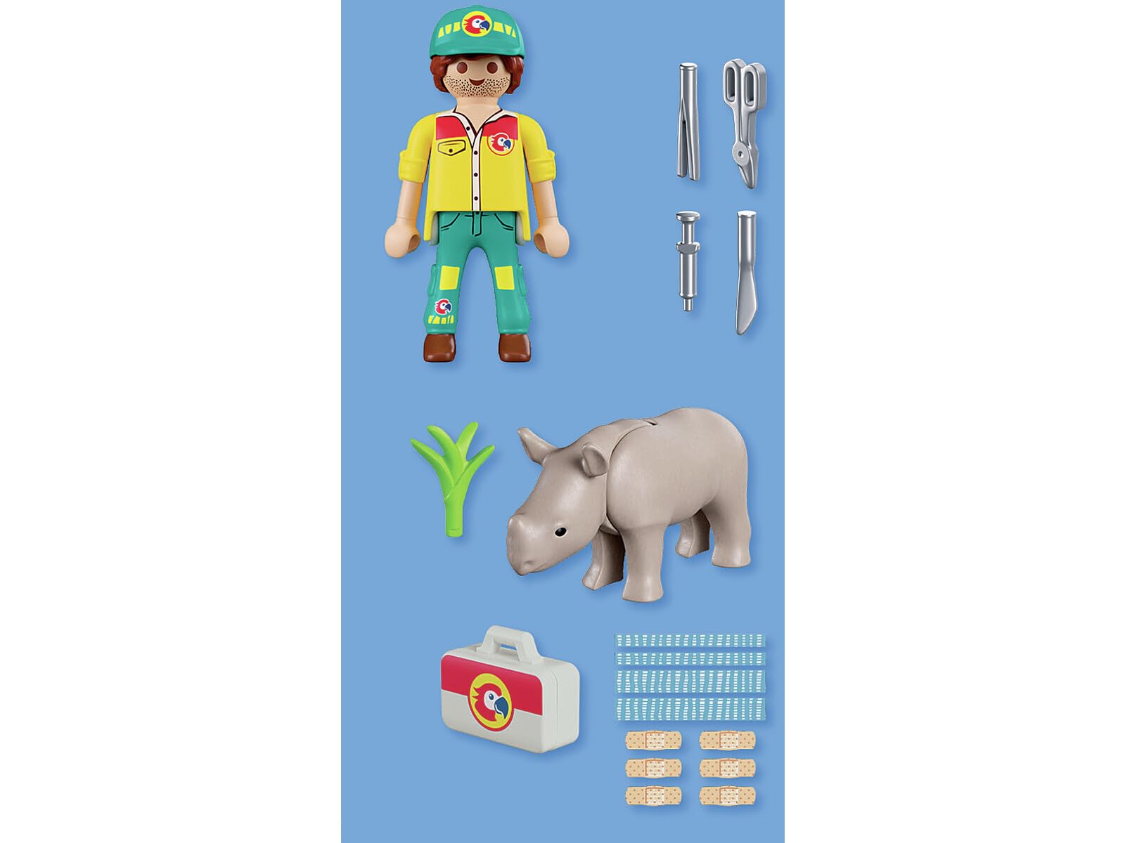 Playmobil DuoPack Ranger with Rhino - Wildlife Rescue Playset | Ages 4+ | Unisex Children 4