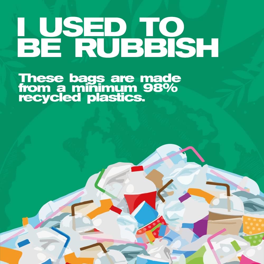 EcoBag 20-Pack Heavy Duty Refuse Sacks 100L - 736 x 935mm Clear Recycled Bin Liners